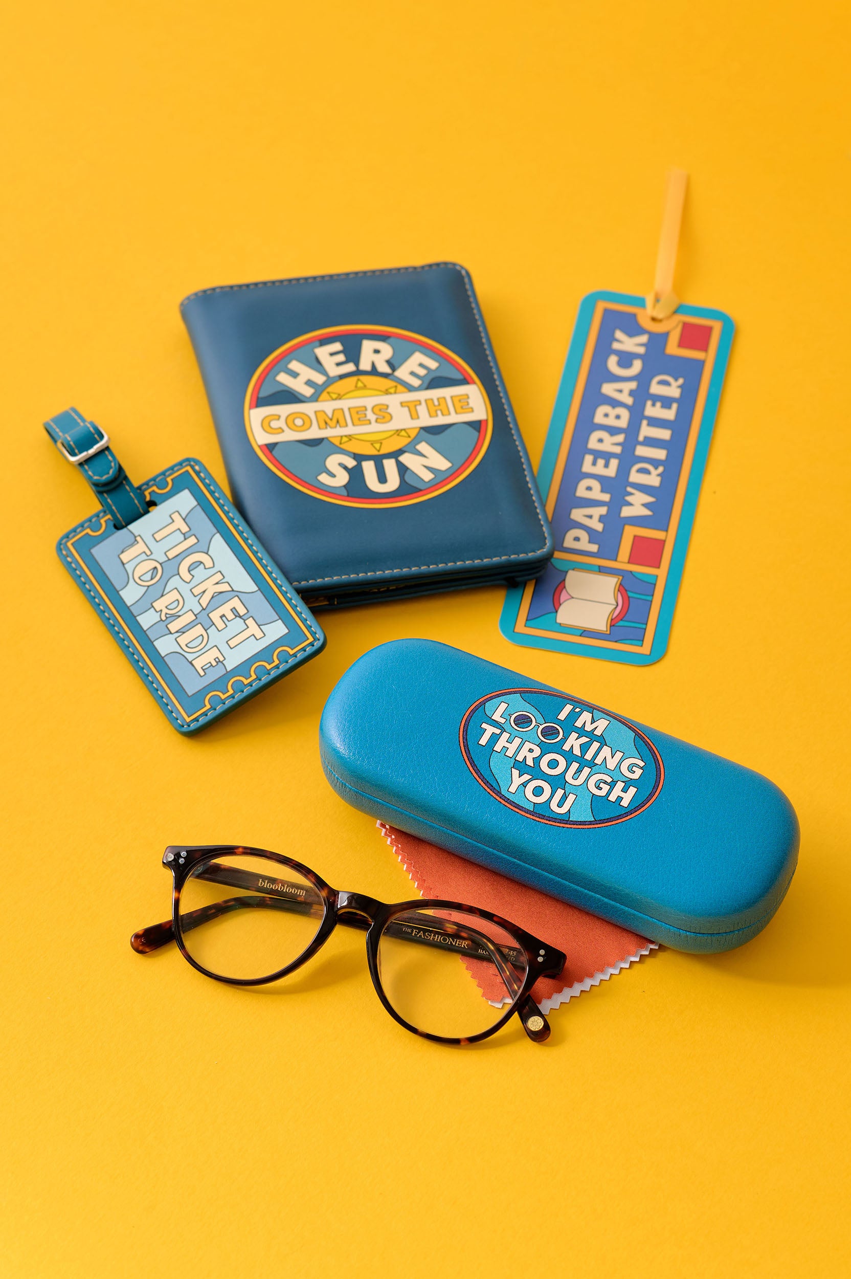 The Beatles Ticket to Ride étiquette valise bleue
