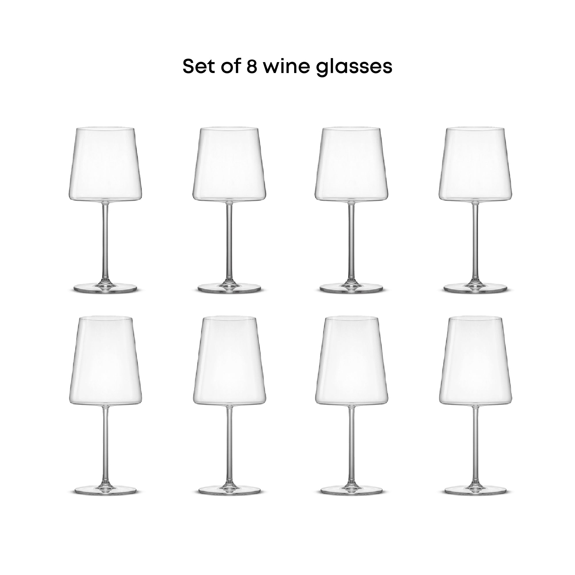 JoyJolt Aura verres à vin lot de 8 rouge blanc cristal