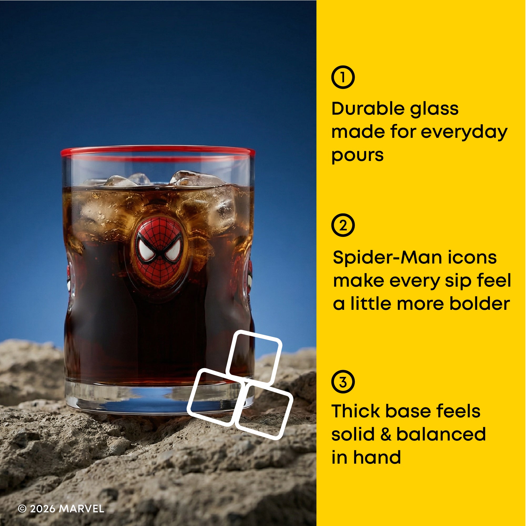 JoyJolt Spider-Man Icon verres jus 40 cl lot 2