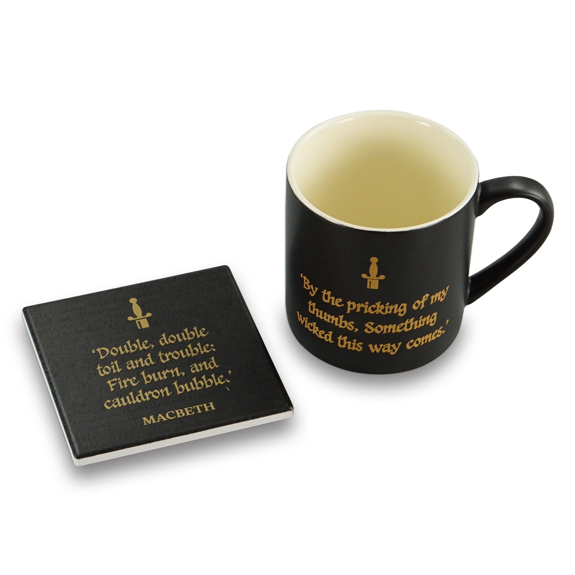 HMB Shakespeare Macbeth sous-verre céramique noir 10 cm