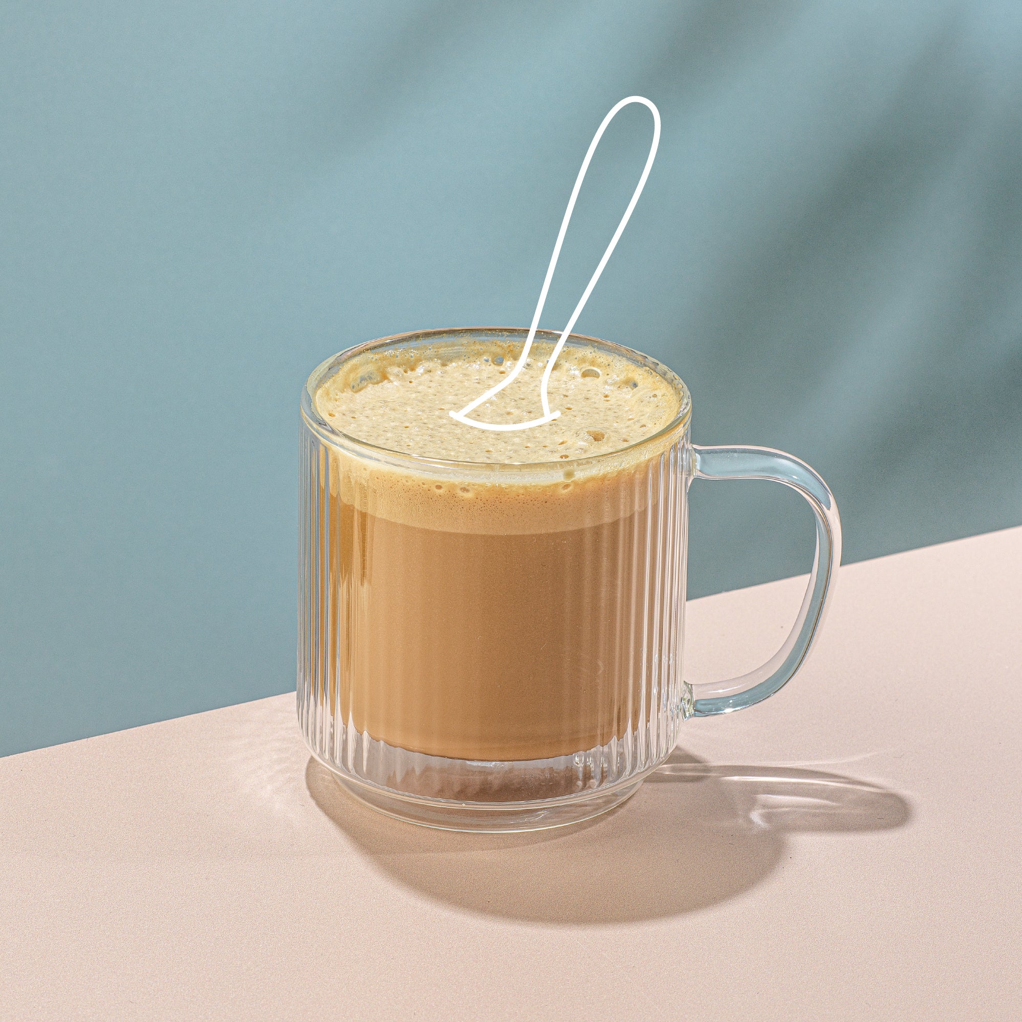 JoyJolt Haven mug verre cannelé 40 cl lot de 2 empilable