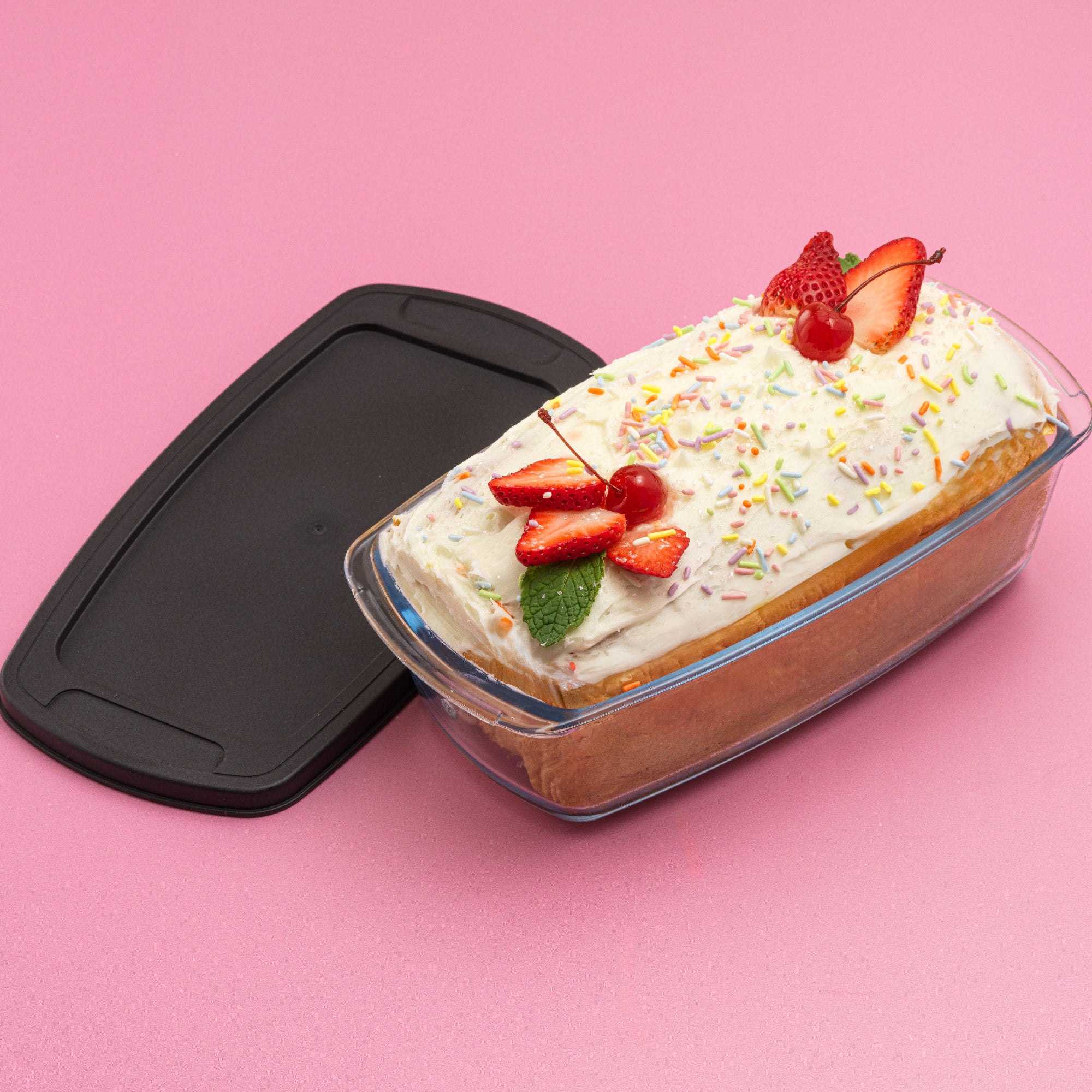JoyJolt moules à cake verre lot de 3 avec couvercle 142 cl