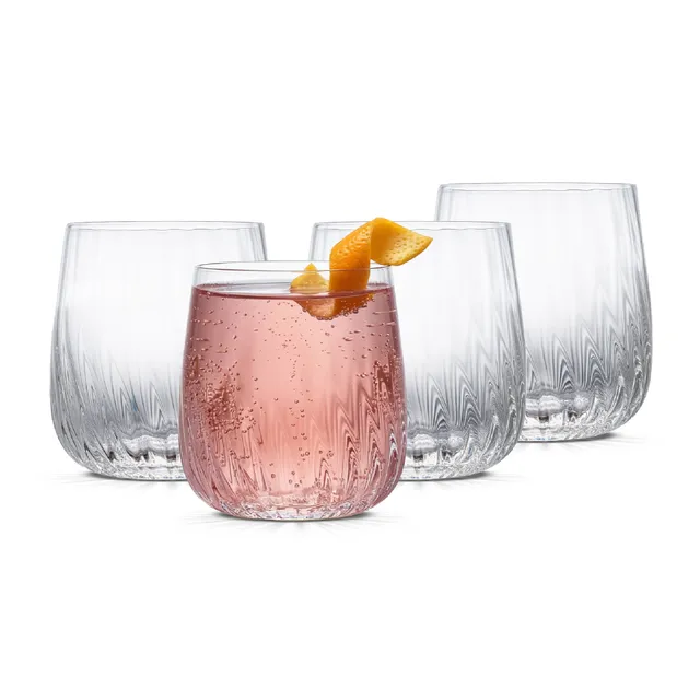 JoyJolt Flow Optic Swirl verres courts 38 cl lot de 4