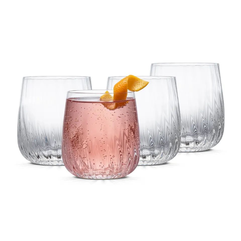 JoyJolt Flow Optic Swirl verres courts 38 cl lot de 4