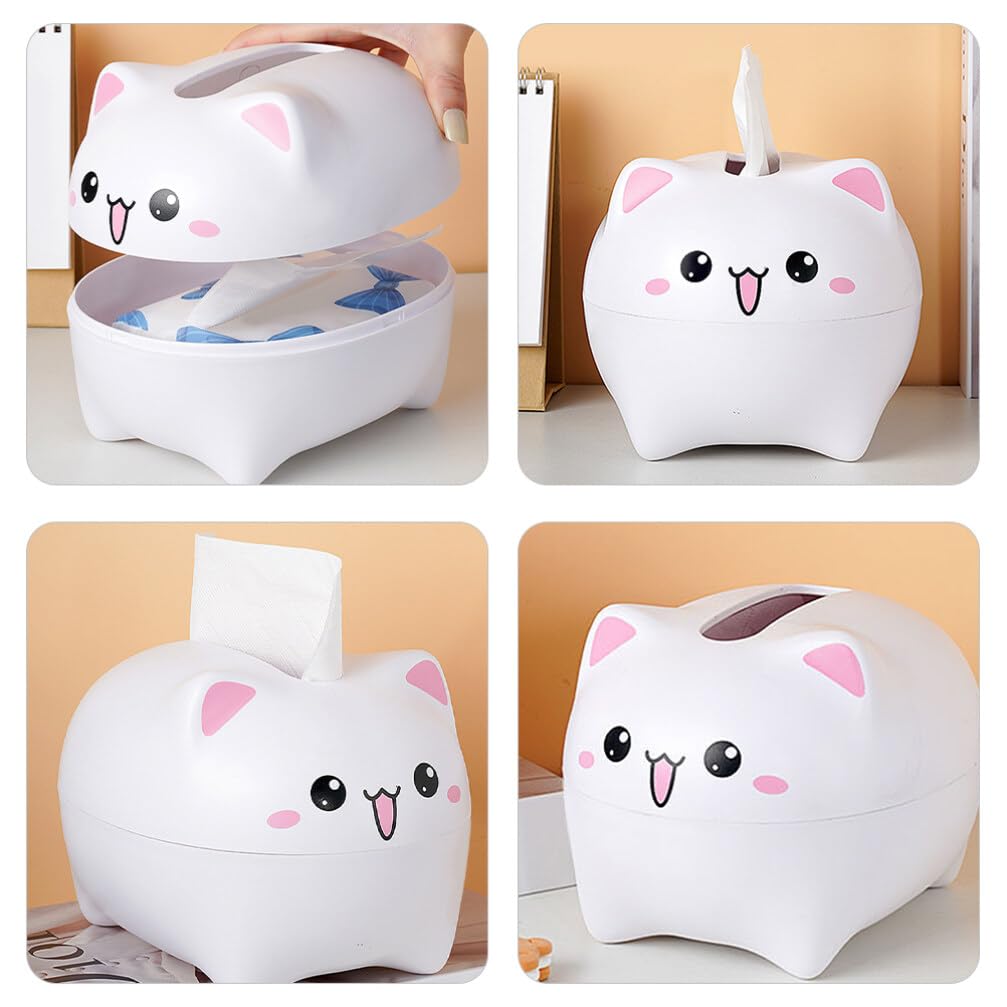 Alipis boîte à mouchoirs chat kawaii ABS compacte