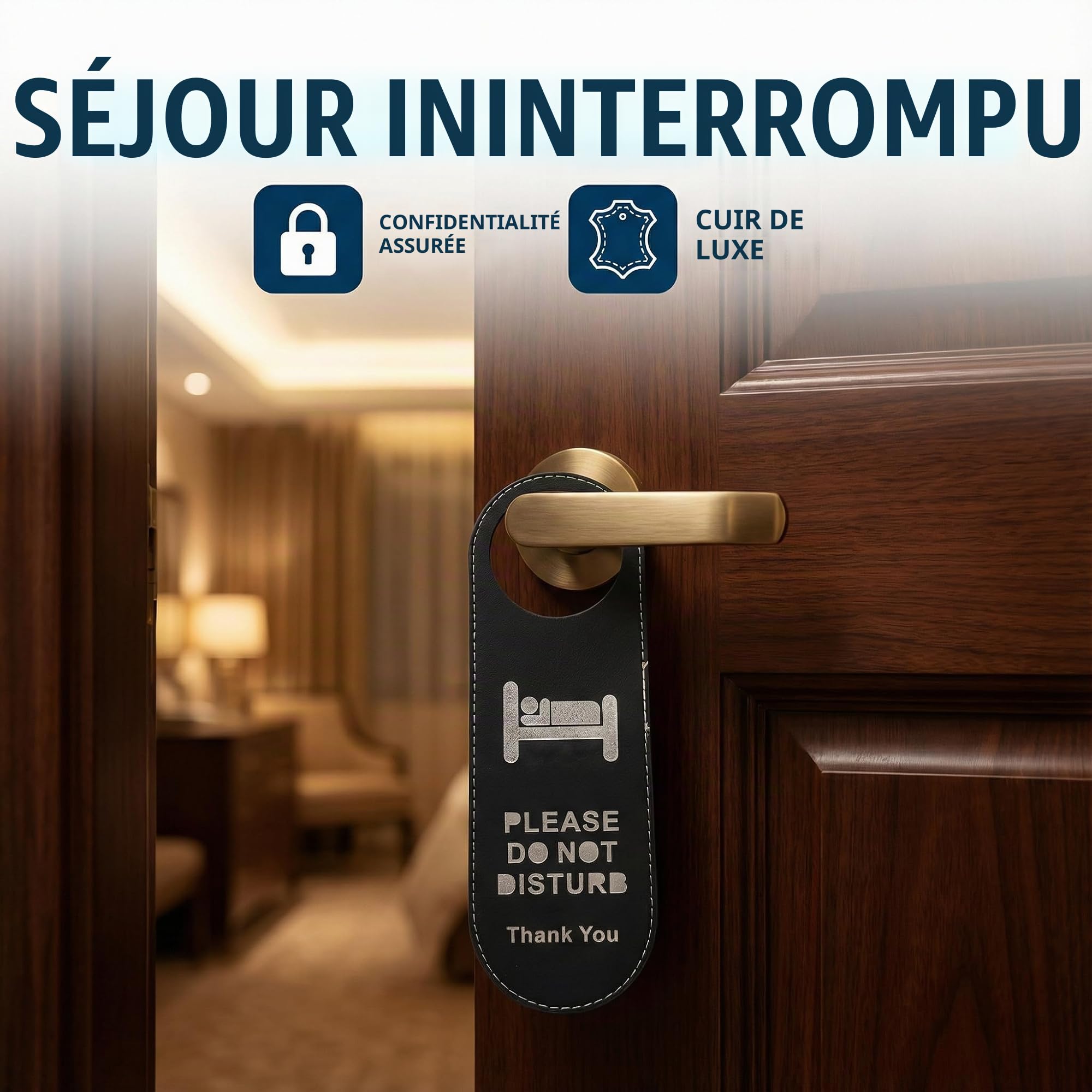 Alipis Étiquette porte cuir ne pas déranger lot 8
