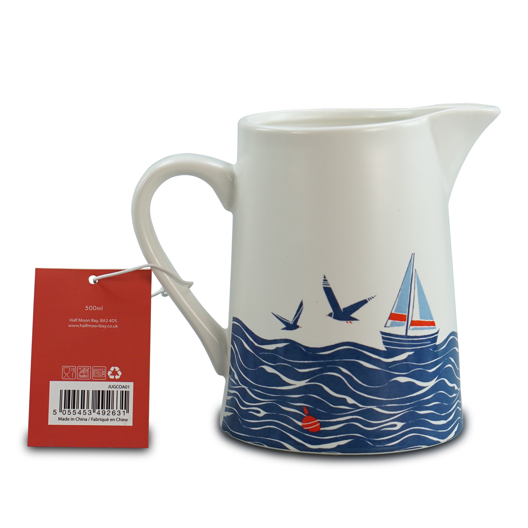 Pichet Coastal 500 ml céramique bleue 50 cl