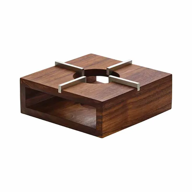 Artis chauffe-théière bois noyer 14x14 cm bougie