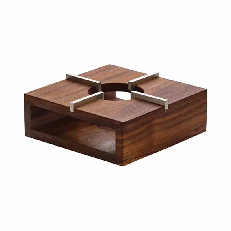 Artis chauffe-théière bois noyer 14x14 cm bougie