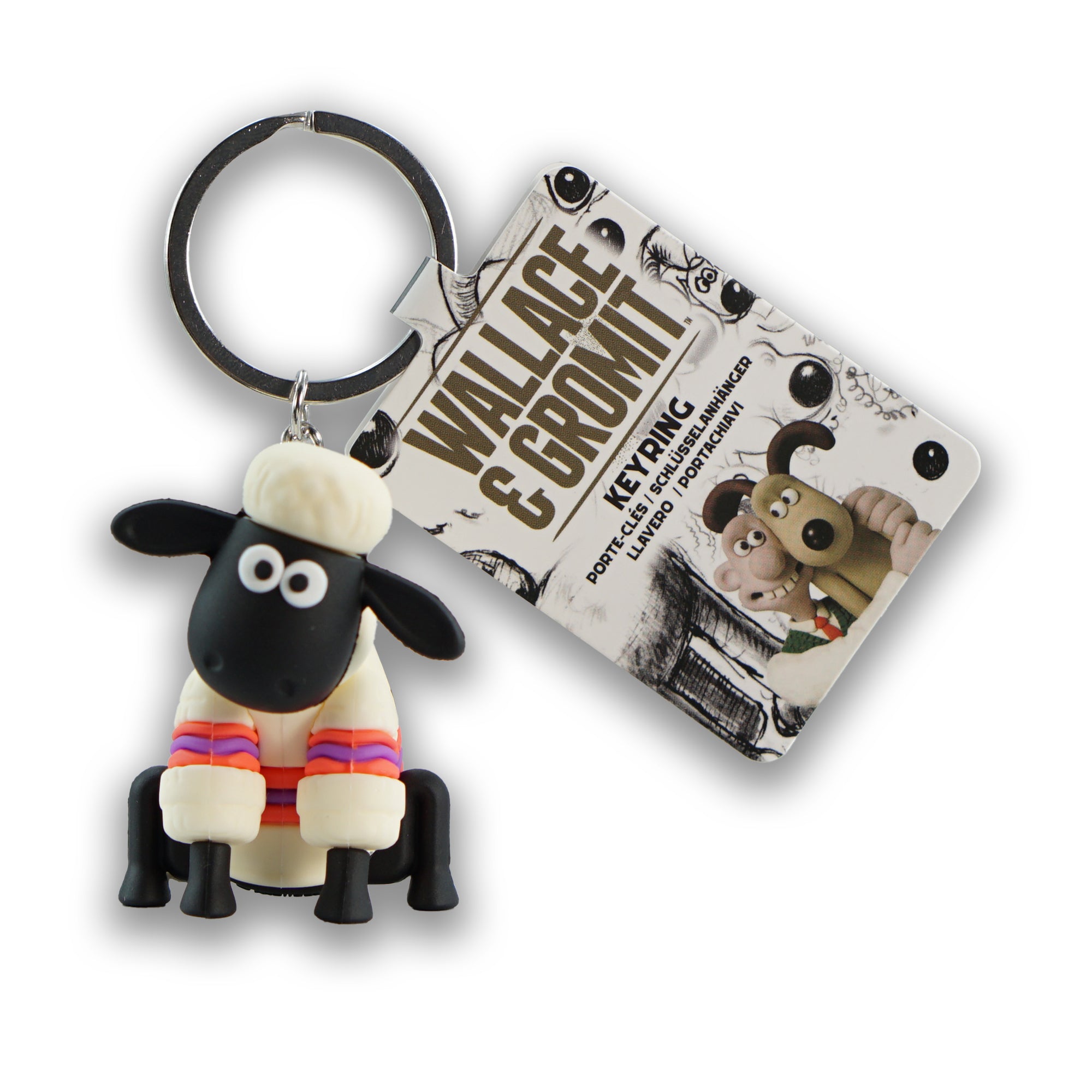 HMB Wallace & Gromit Shaun porte-clés PVC blanc
