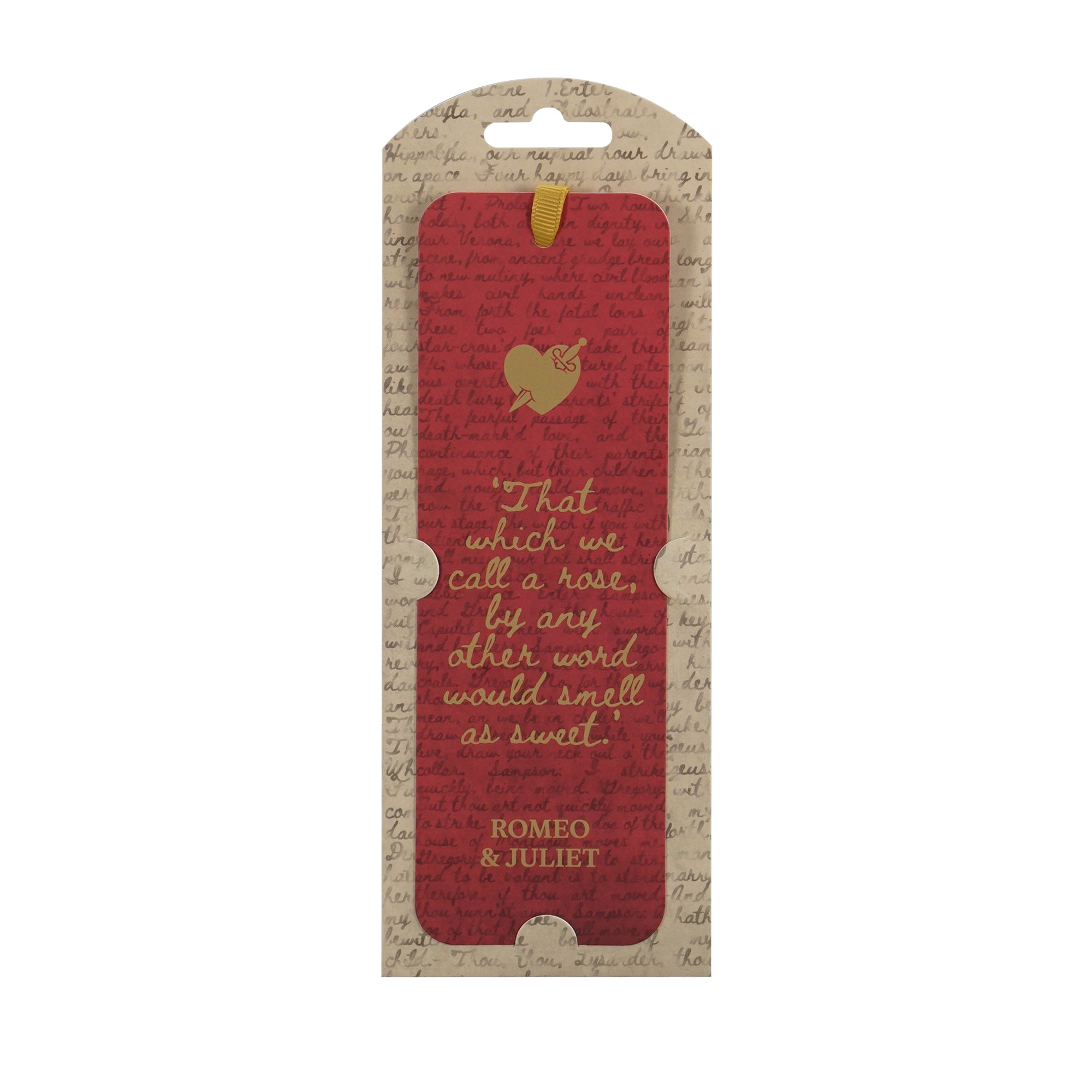 Shakespeare Romeo & Juliet marque-page papier rouge