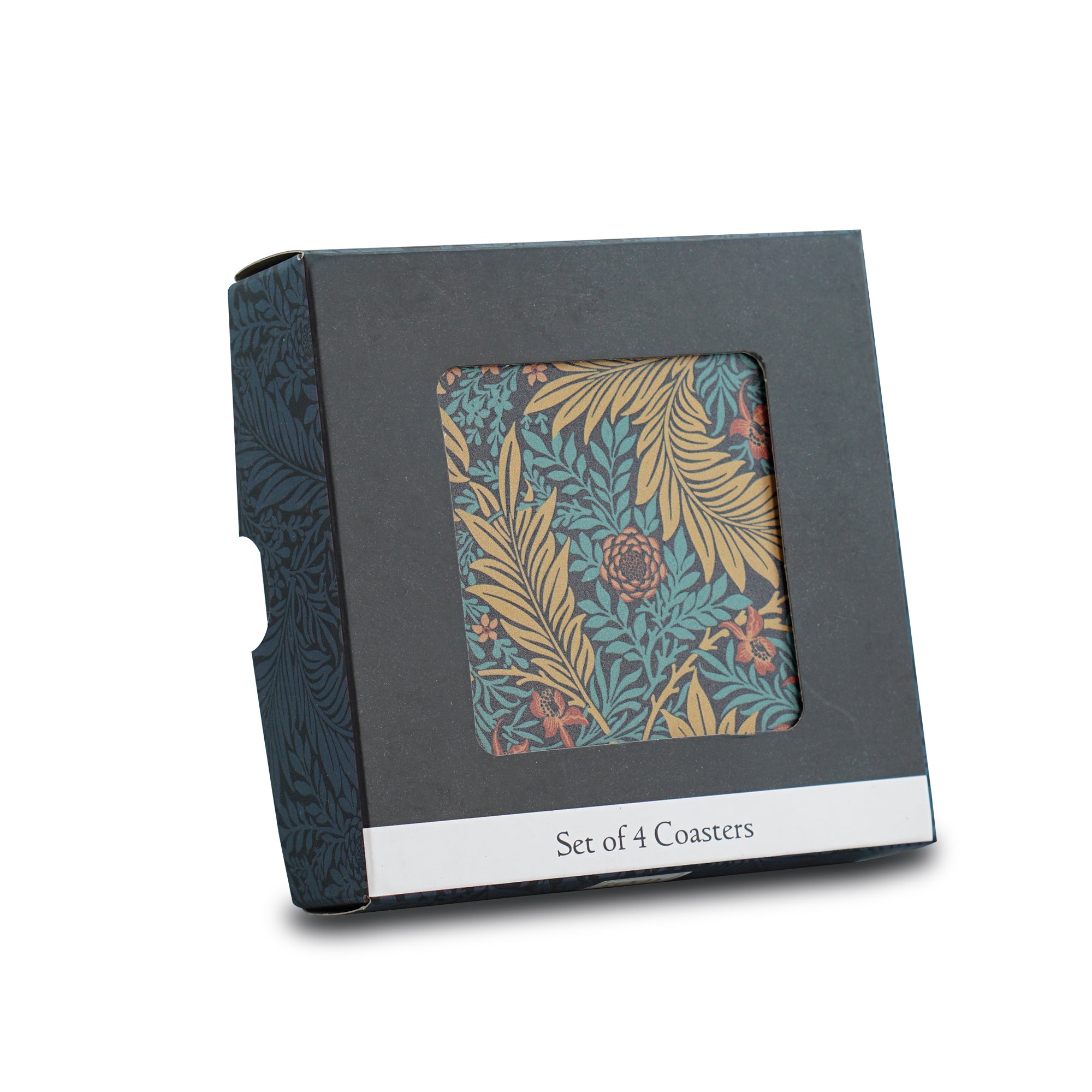 William Morris Larkspur dessous de verre céramique x4 bleu