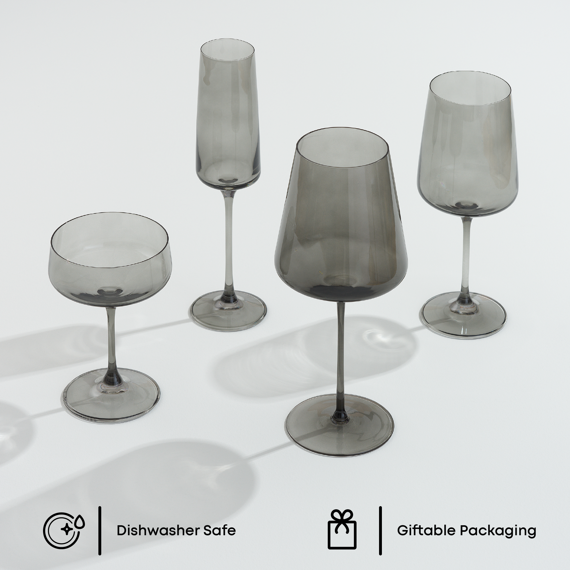 JoyJolt Sidney set 16 verres à vin fumé cristal