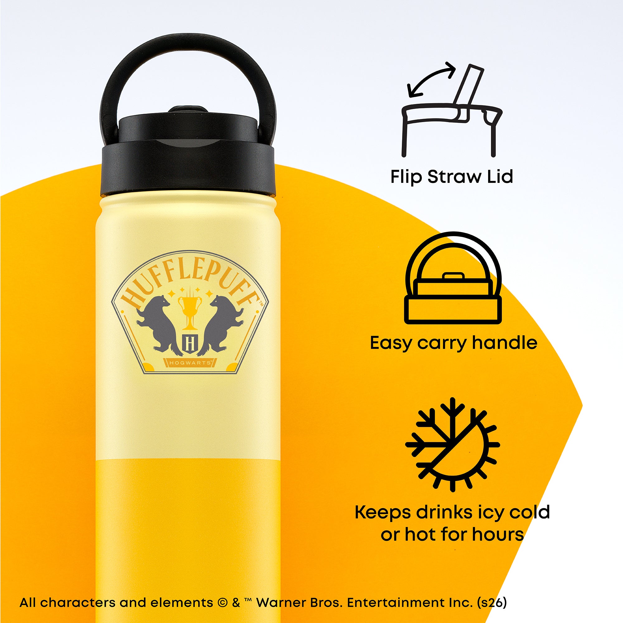 JoyJolt Harry Potter Hufflepuff gourde inox 65 cl isotherme