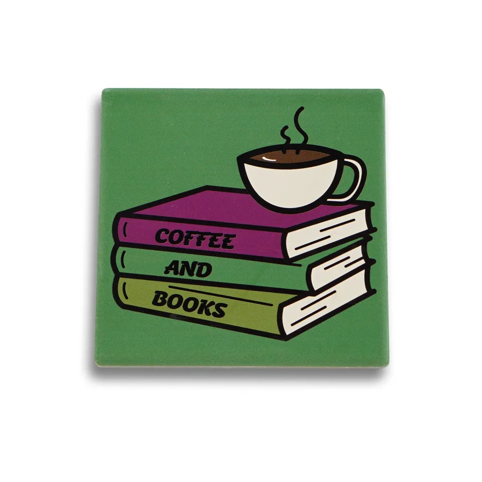 HMB Pulteney Press Coffee And Books dessous de verre vert 10 cm