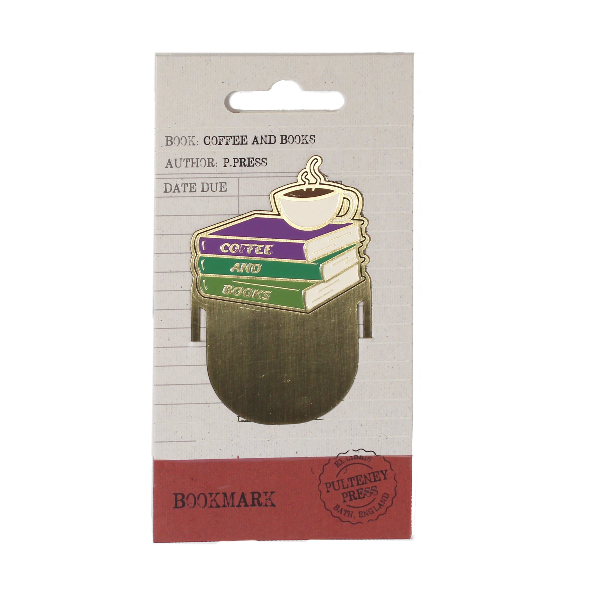 HMB Pulteney Press Coffee and Books marque-page métal bronze