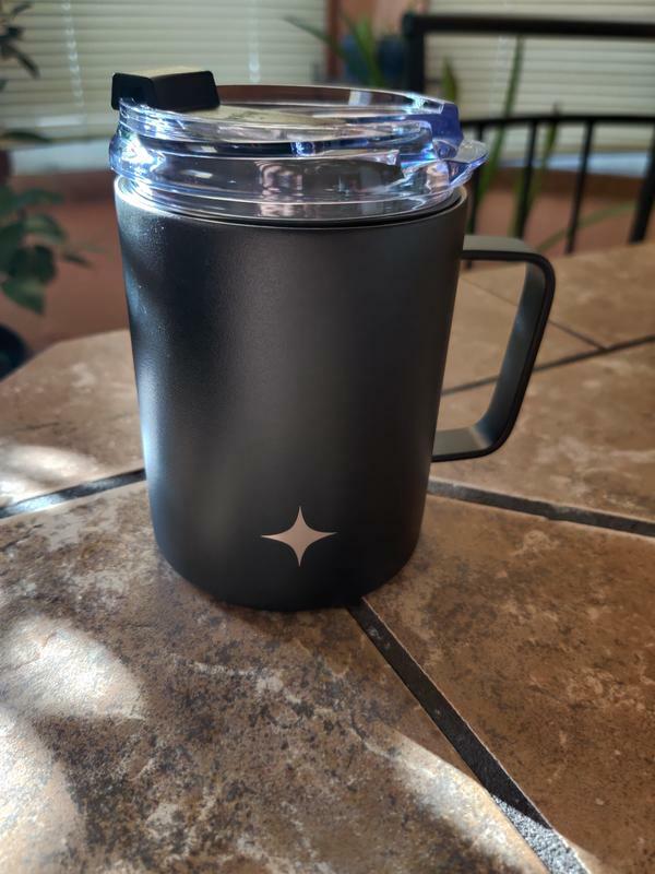 JoyJolt mug isotherme inox 38 cl poignée couvercle voyage