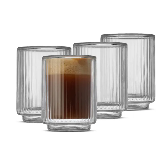 JoyJolt Haven verres espresso double paroi 4x7cl cannelés