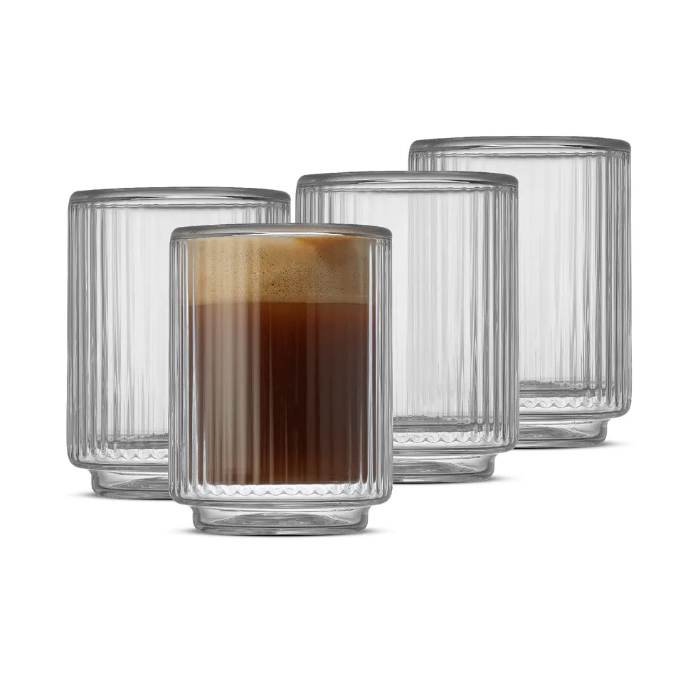 JoyJolt Haven verres espresso double paroi 4x7cl cannelés