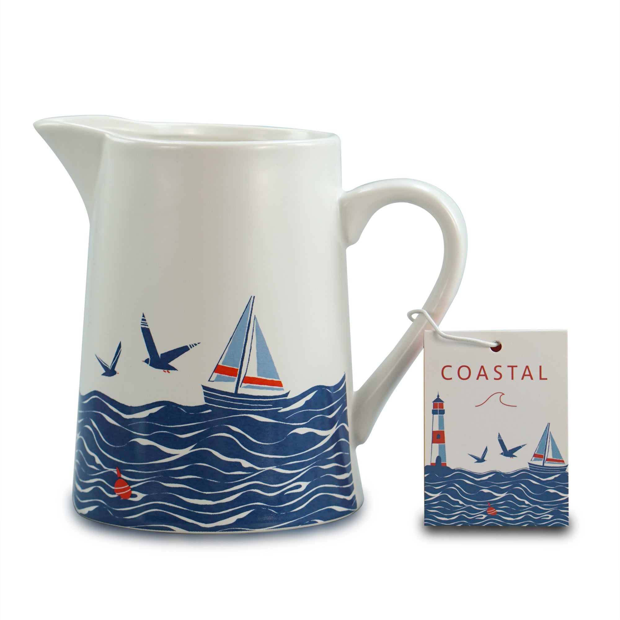 Pichet Coastal 500 ml céramique bleue 50 cl