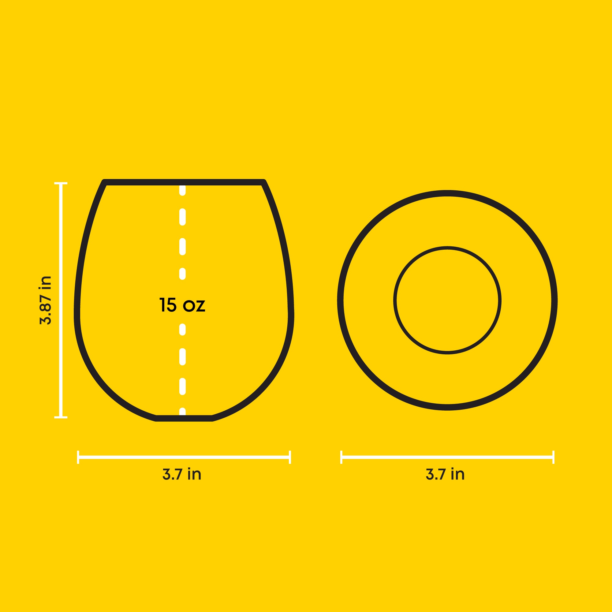 JoyJolt Hue verre à vin sans pied lot de 6 couleur 44 cl