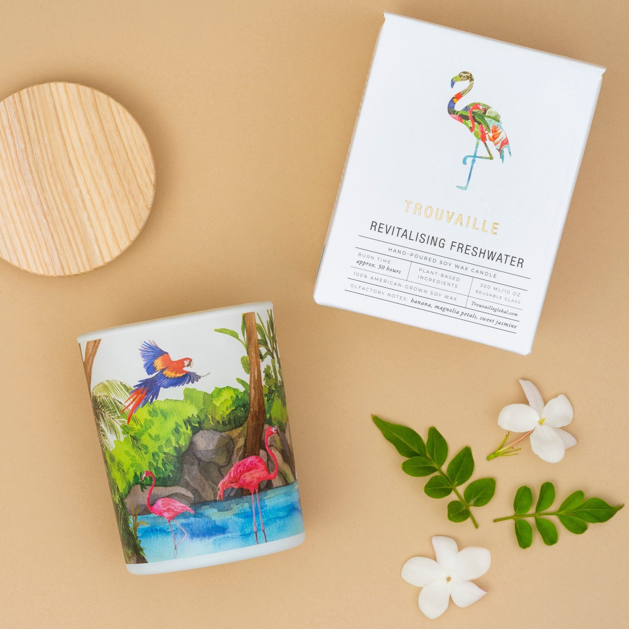 Trouvaille Freshwater bougie soja tropicale jasmin revigorante
