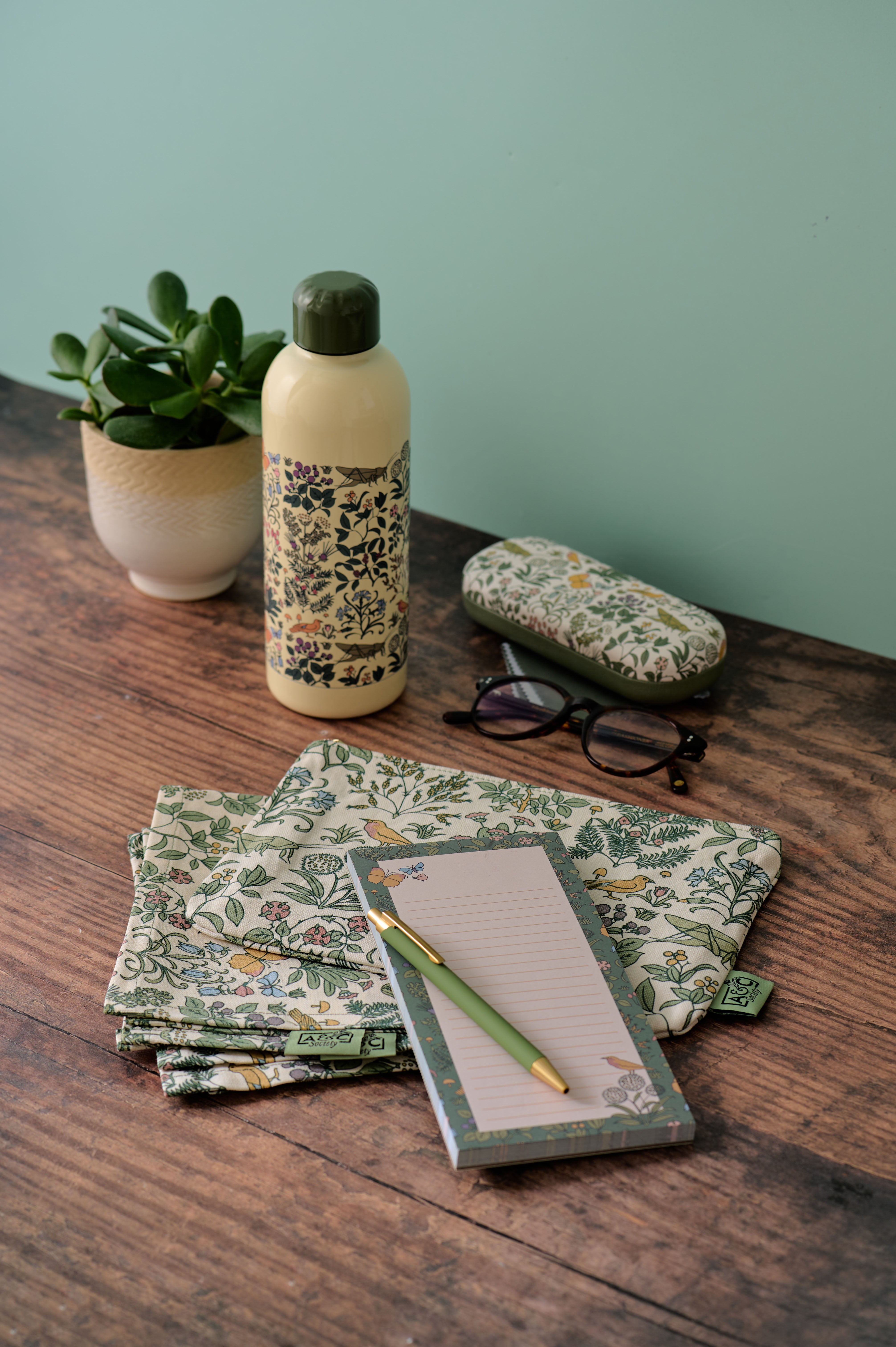Voysey Apothecary's Garden bloc-notes magnétique vert