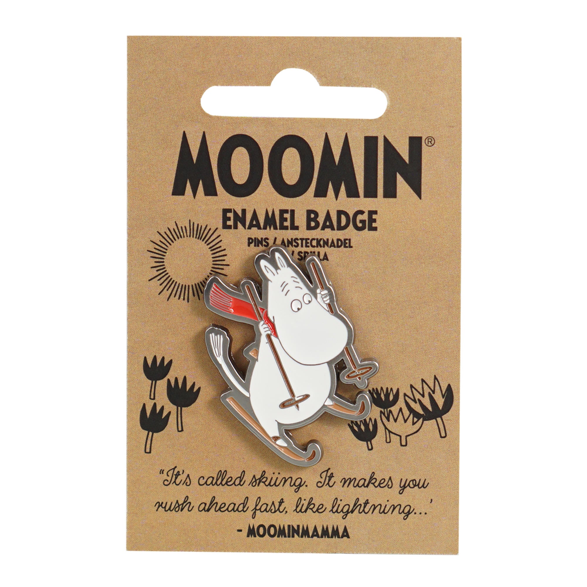 Moomin Winter pin's émail blanc carte 8,5 cm