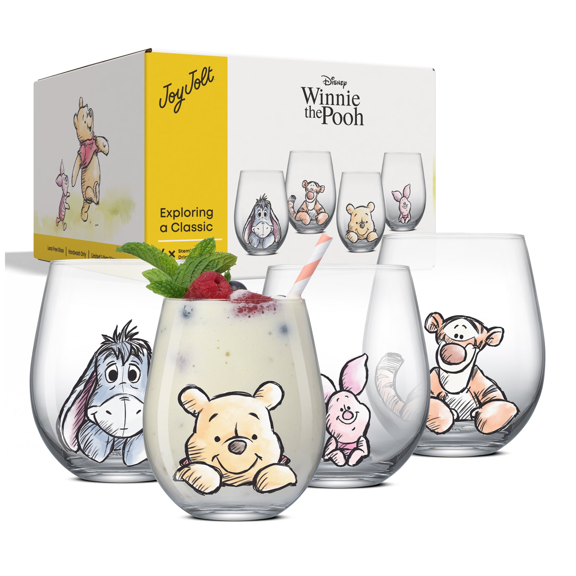 JoyJolt Winnie the Pooh Exploring a Classic verres lot 4 56 cl