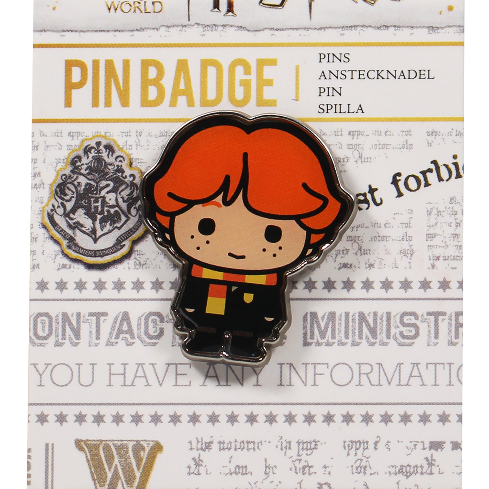 Harry Potter Ron Weasley Kawaii pin's orange émail
