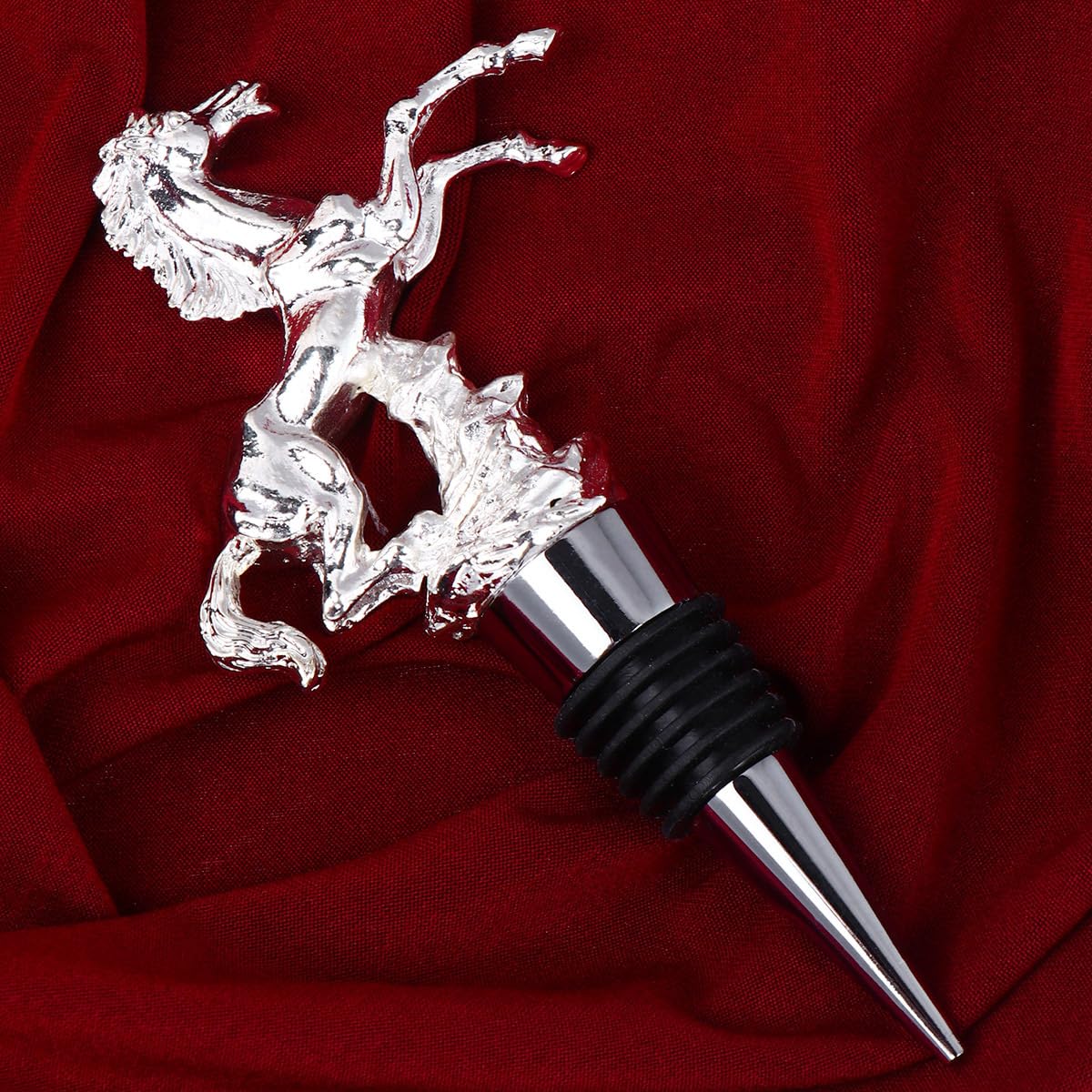 Alipis Cheval Argente bouchon de vin 1 piece reutilisable