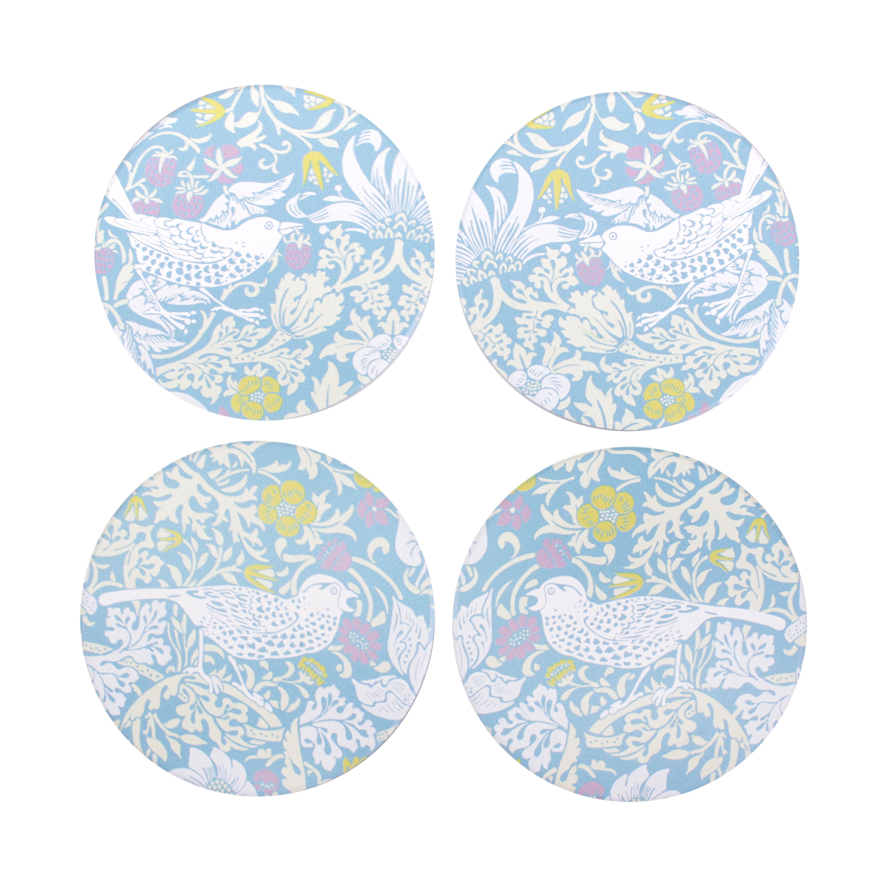 Half Moon Bay William Morris Strawberry dessous de verre céramique lot 4