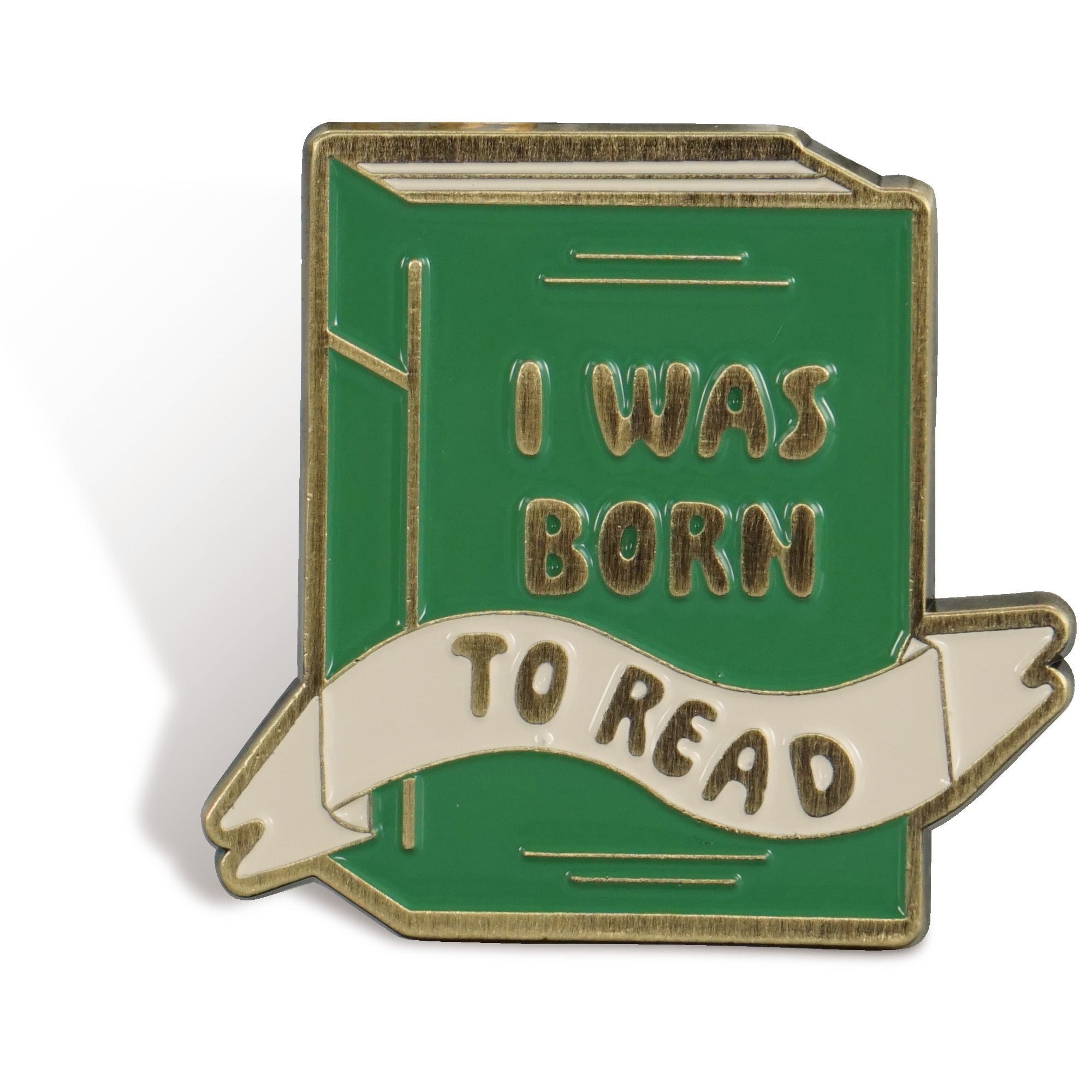 Pulteney Press Born to Read pin's émail vert 3,8 cm