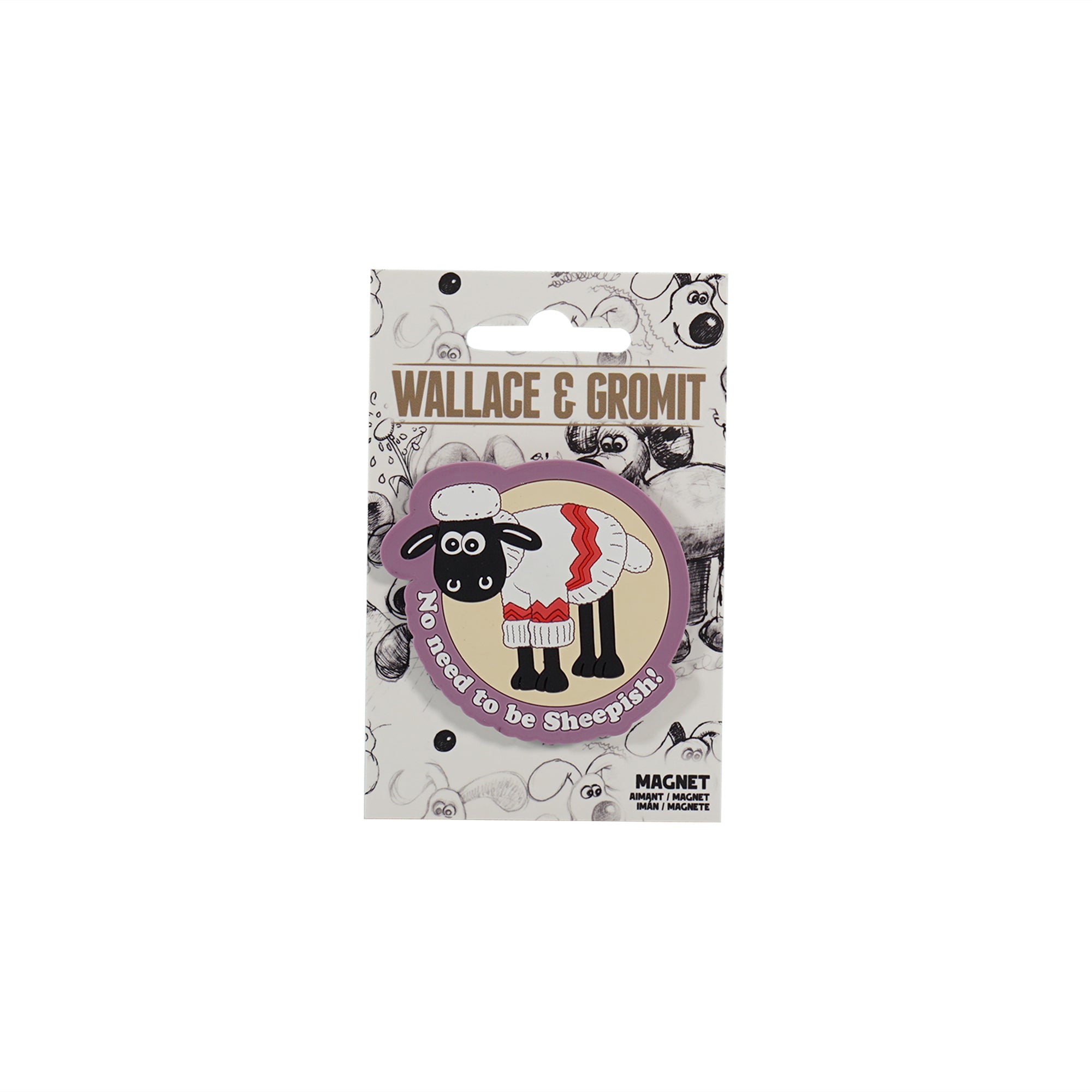 HMB Wallace & Gromit Shaun magnet PVC violet