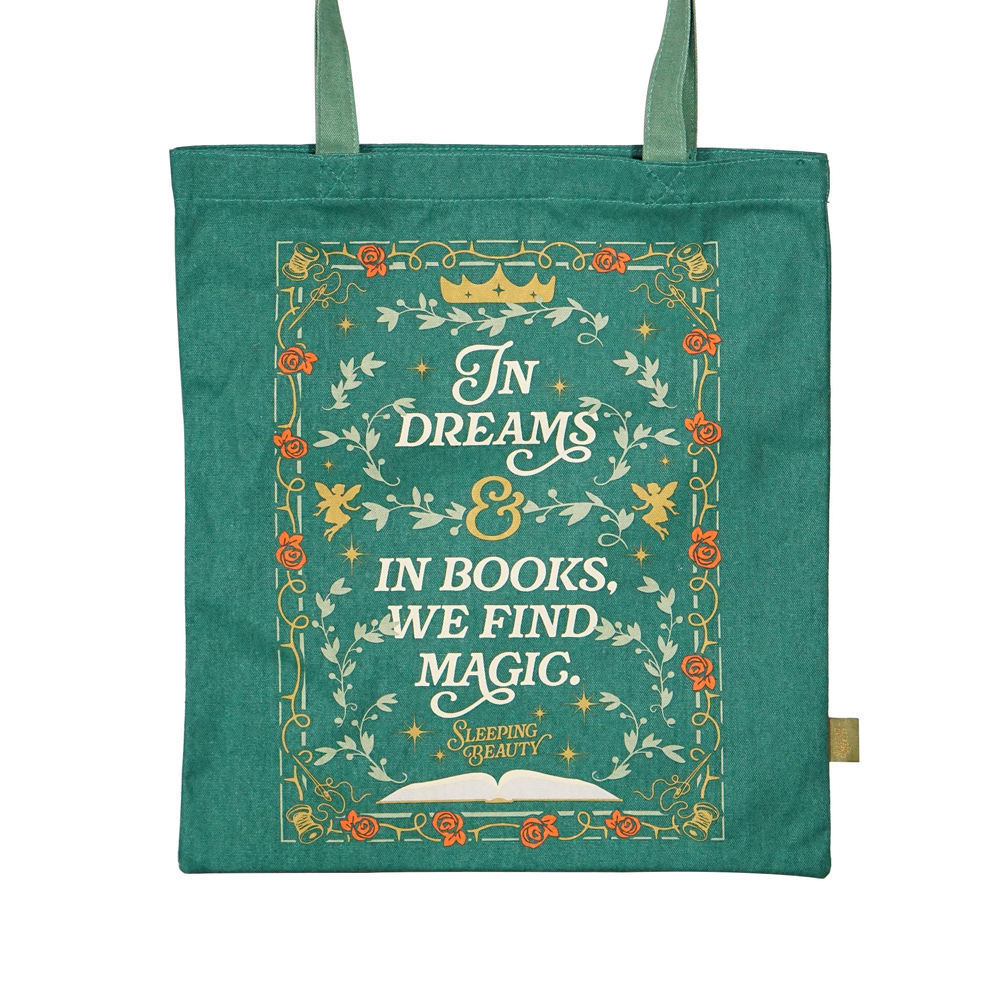 HMB Sleeping Beauty tote bag coton recyclé floral vert