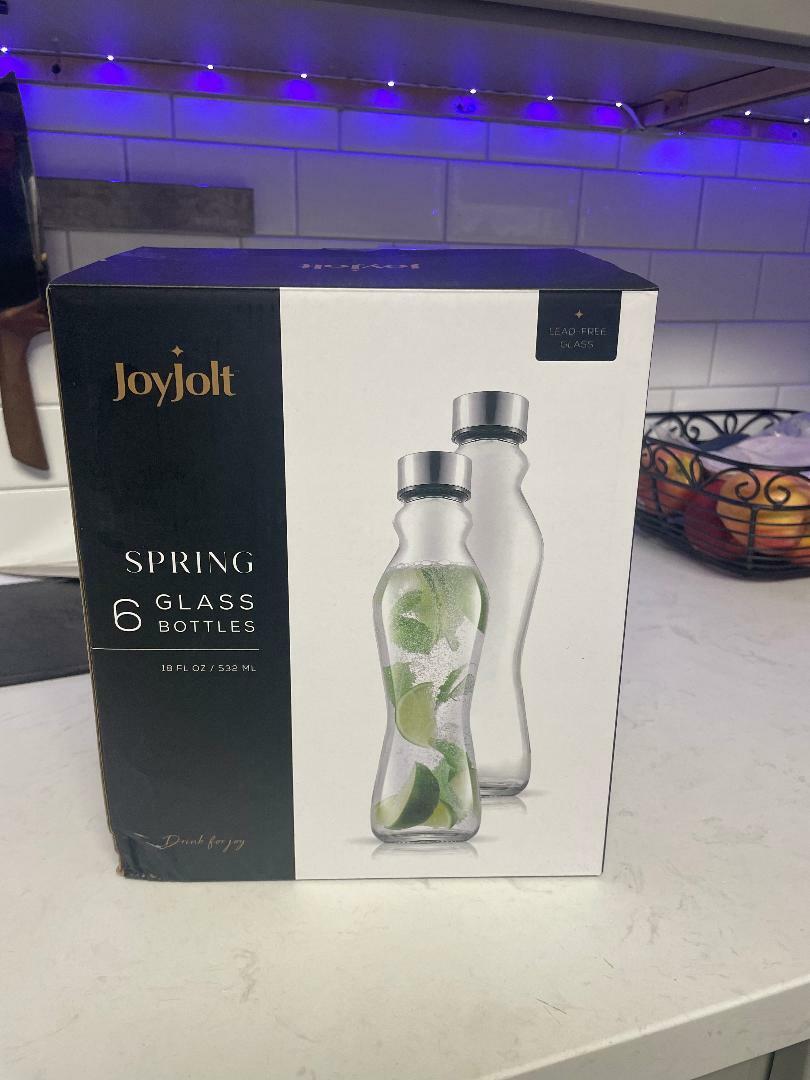 JoyJolt Spring Bouteille verre 52 cl lot 6 inox