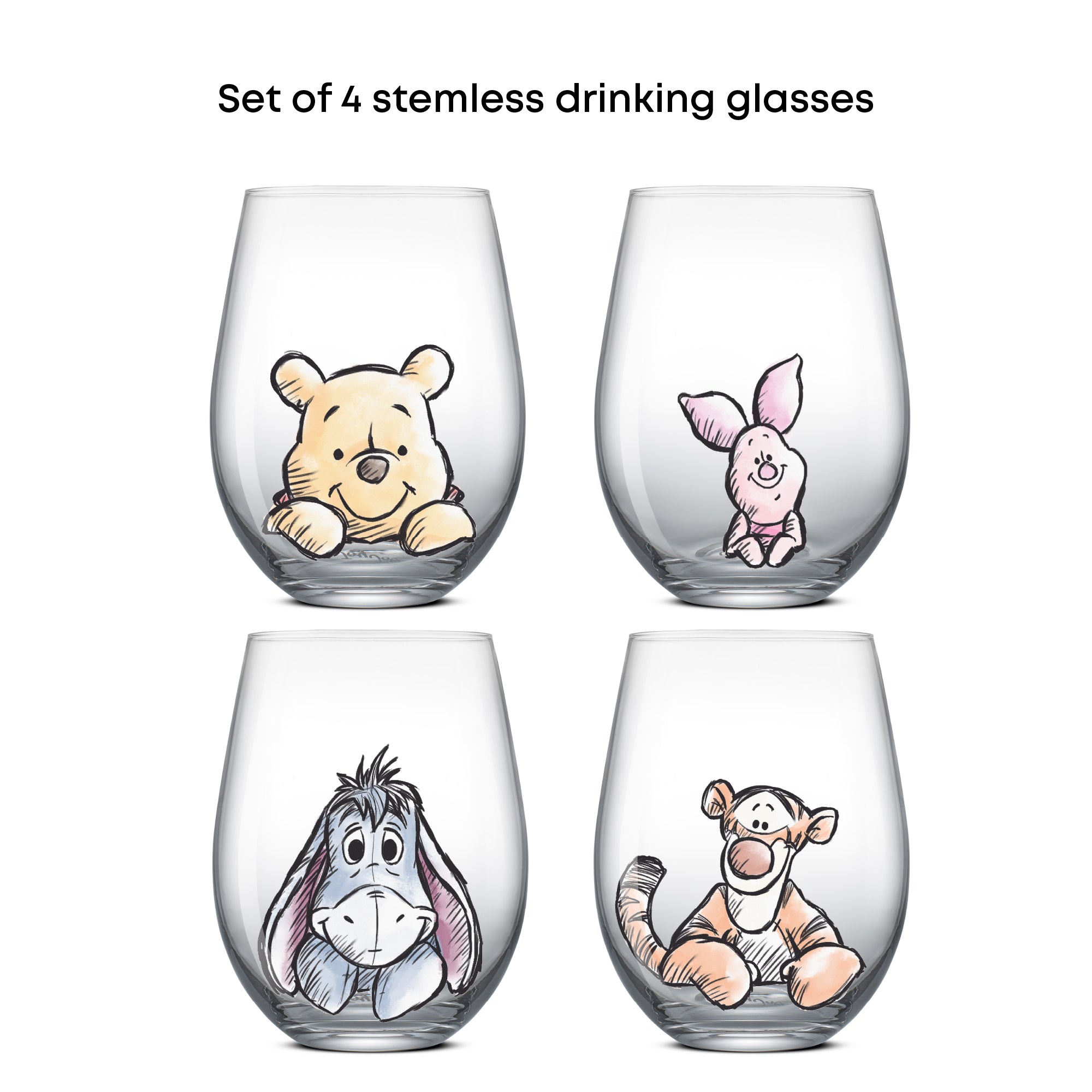 JoyJolt Winnie the Pooh Exploring a Classic verres lot 4 56 cl