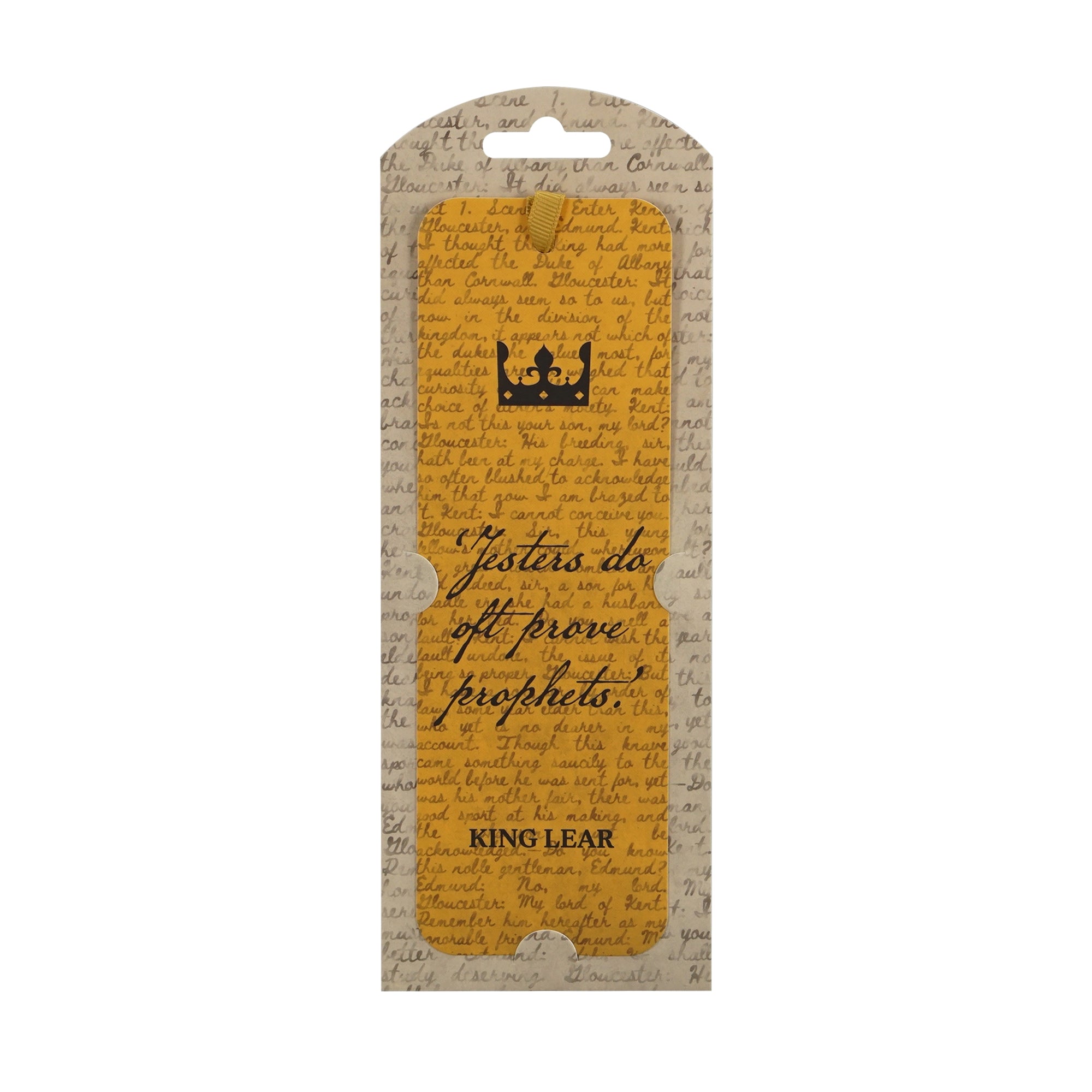 Shakespeare King Lear marque-page papier jaune