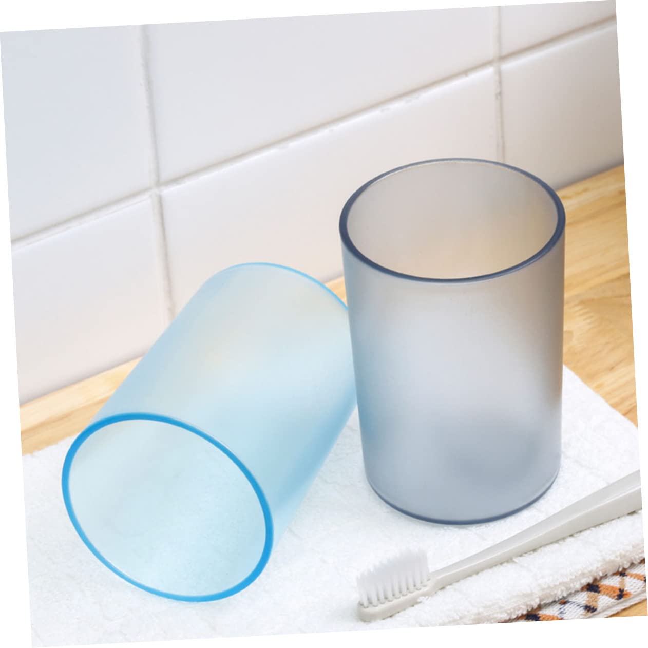 Alipis gobelets salle de bain plastique transparent lot de 5