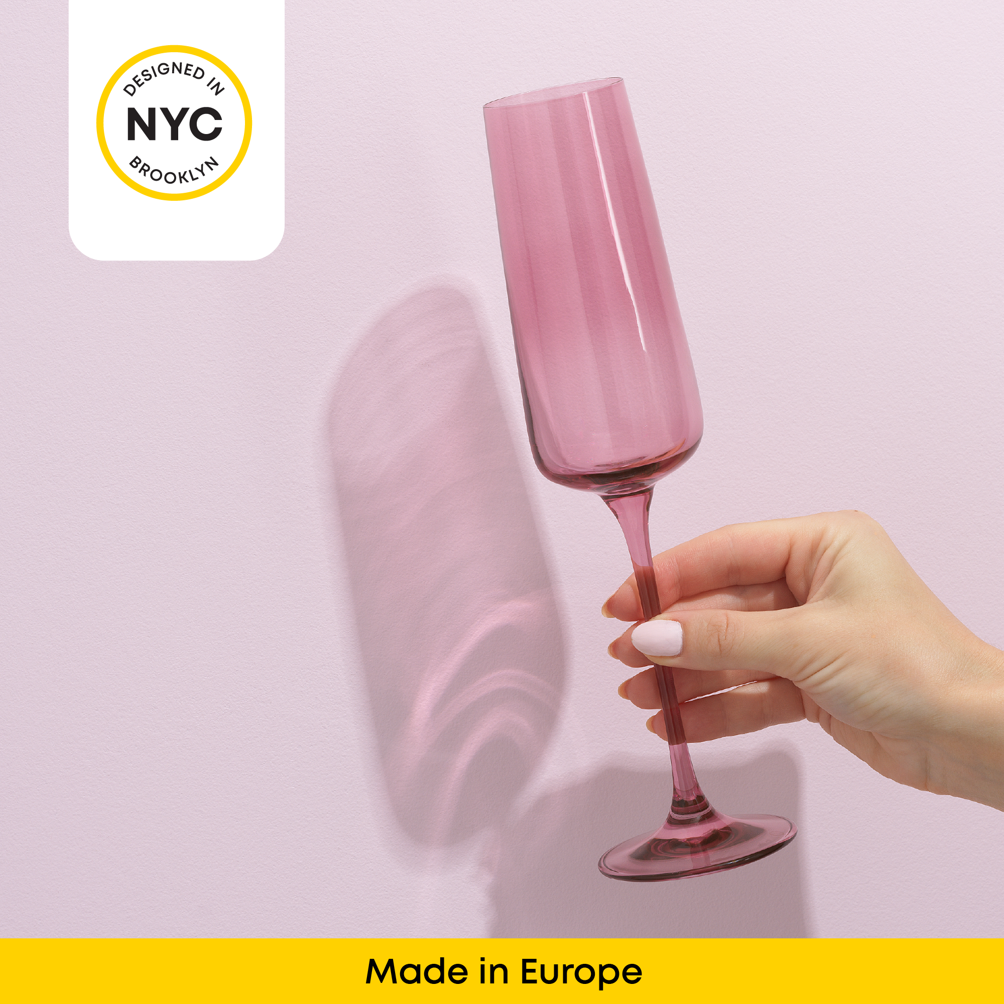 JoyJolt Sidney Blush verres vin champagne 16 pièces