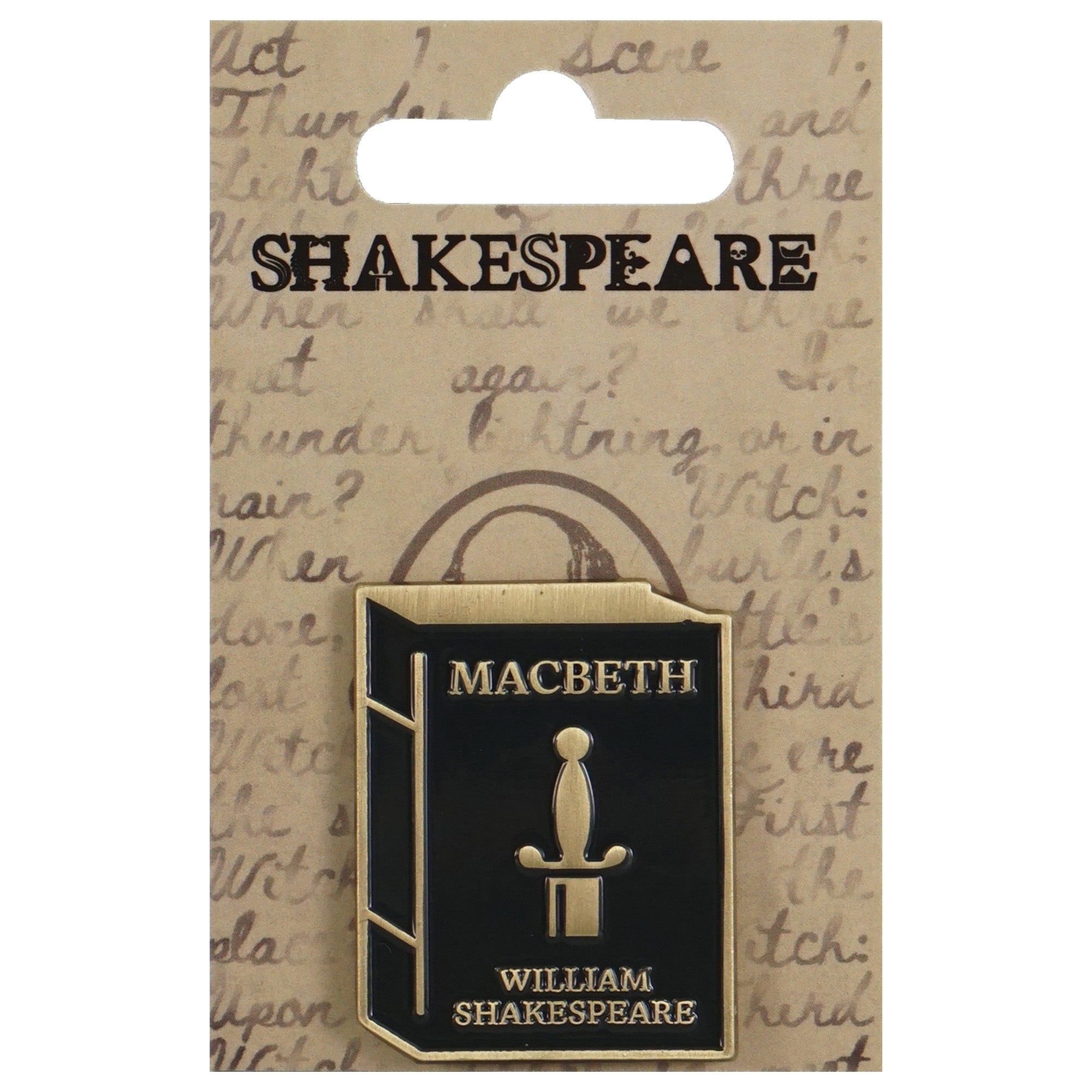 HMB Shakespeare Macbeth Pin émail noir 3,8 cm