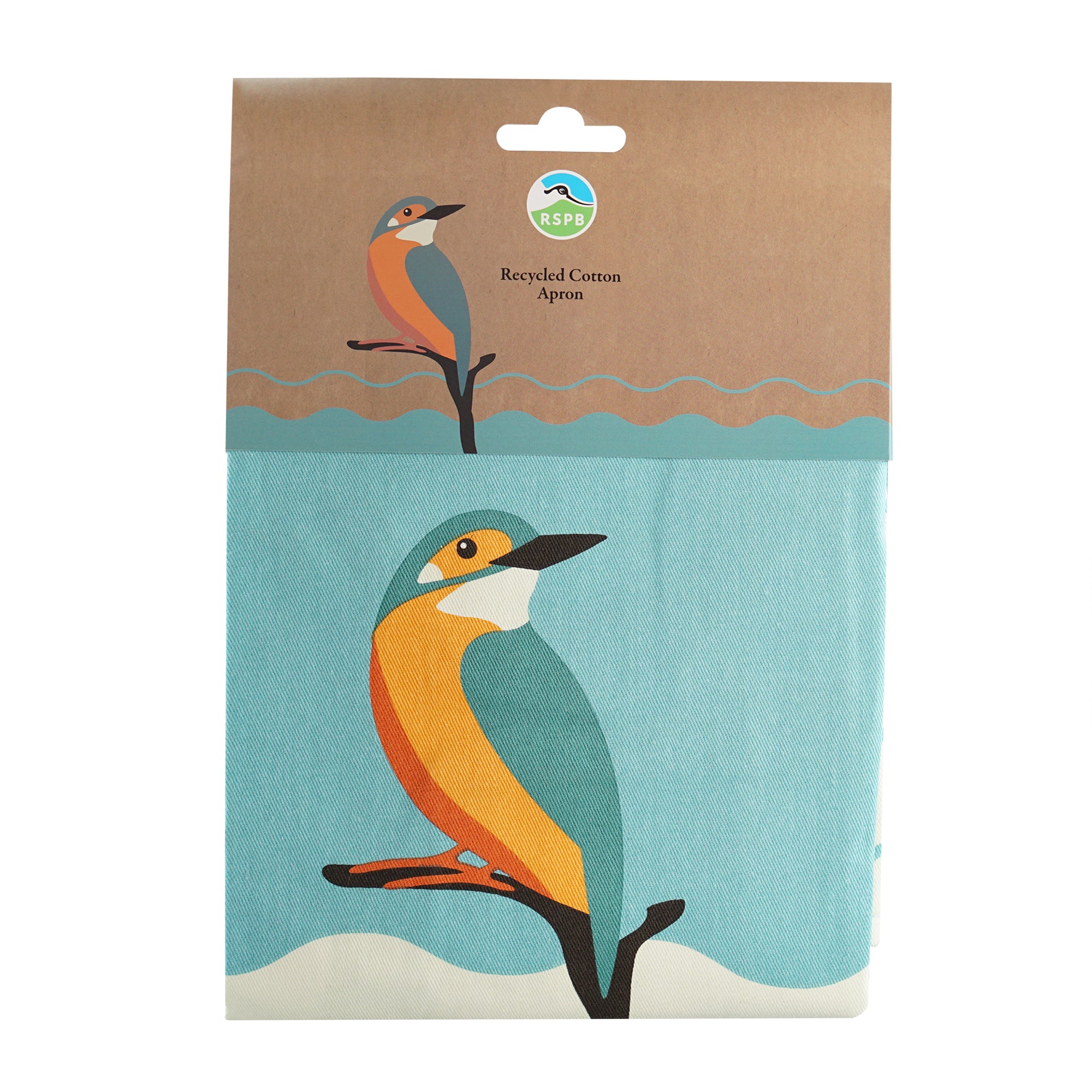 HMB RSPB tablier coton recyclé Kingfisher bleu