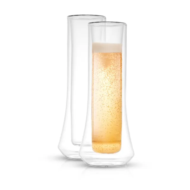 JoyJolt Cosmo Double Wall verre champagne 15 cl lot 2 double paroi
