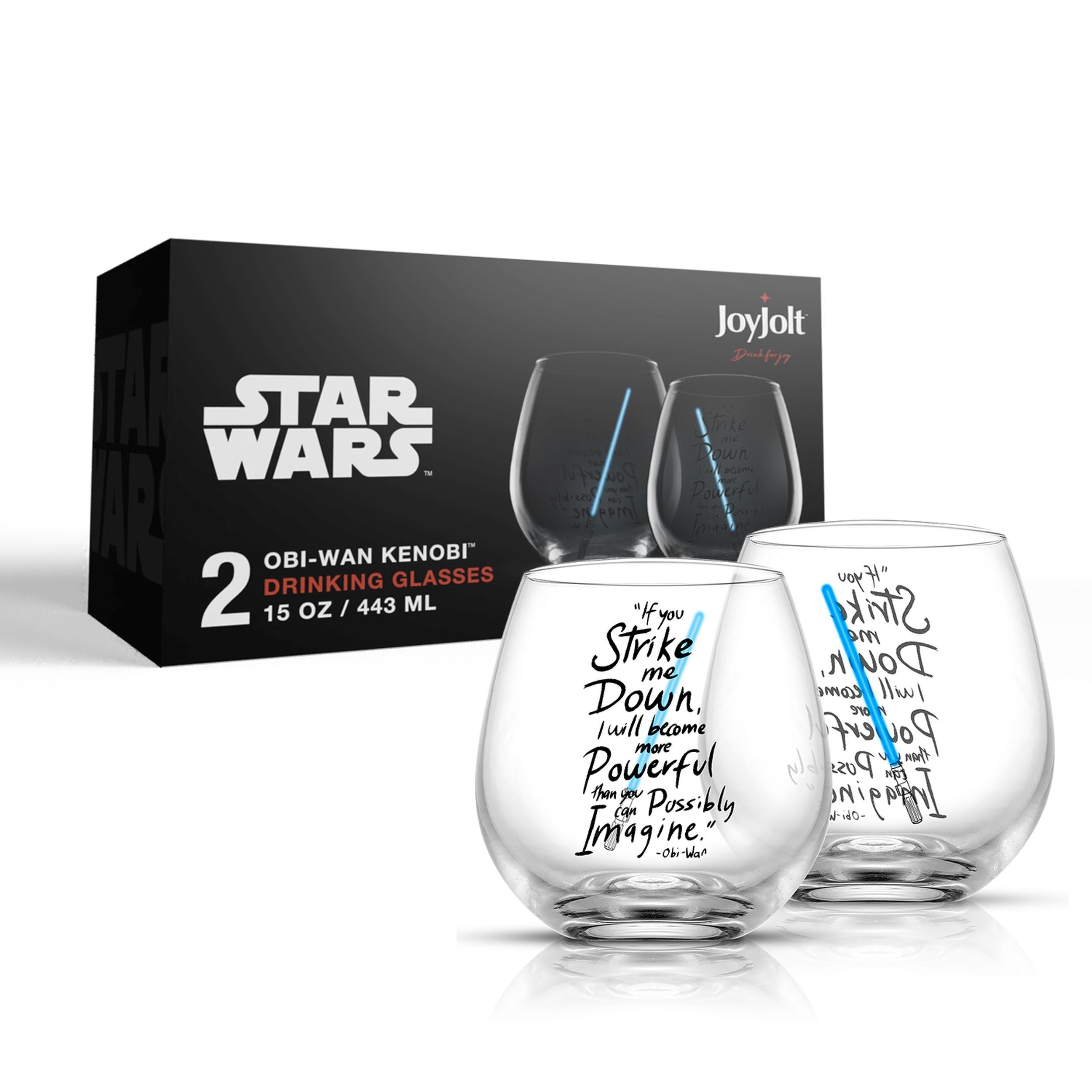 JoyJolt Star Wars Obi-Wan verre 44 cl lot de 2 collector