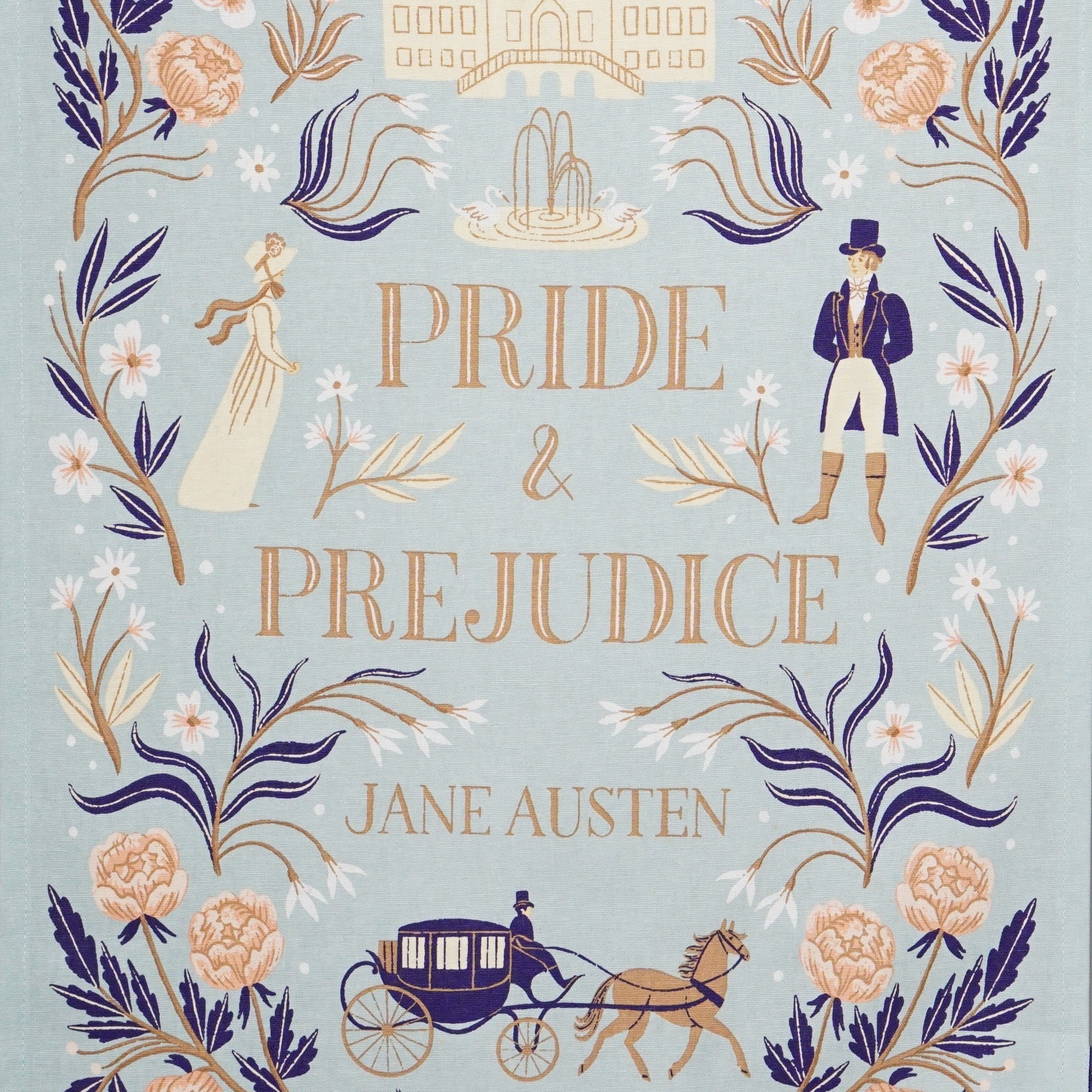 HMB Jane Austen Pulteney Press torchon coton bleu