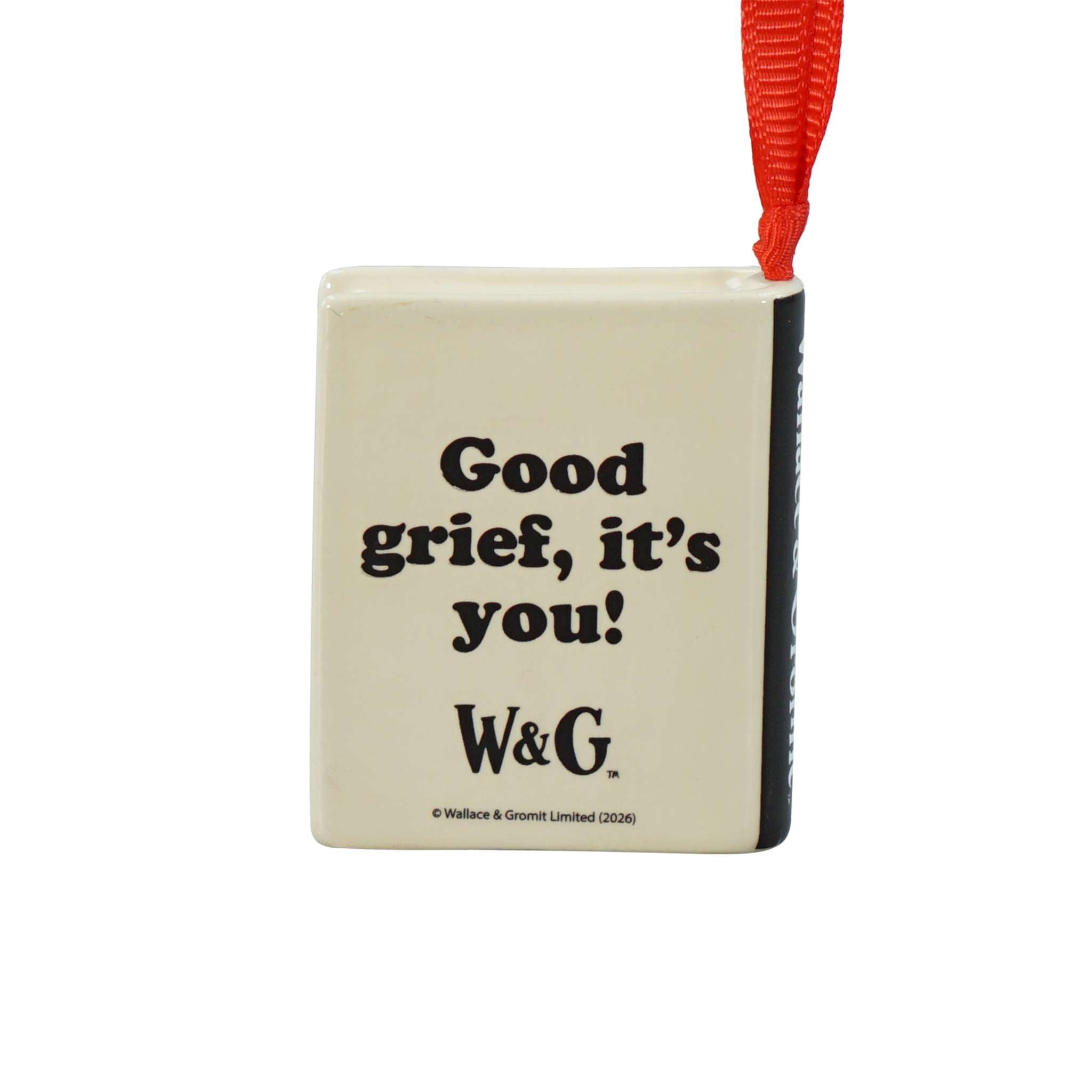 Wallace & Gromit Feathers suspension céramique blanche 5 cm