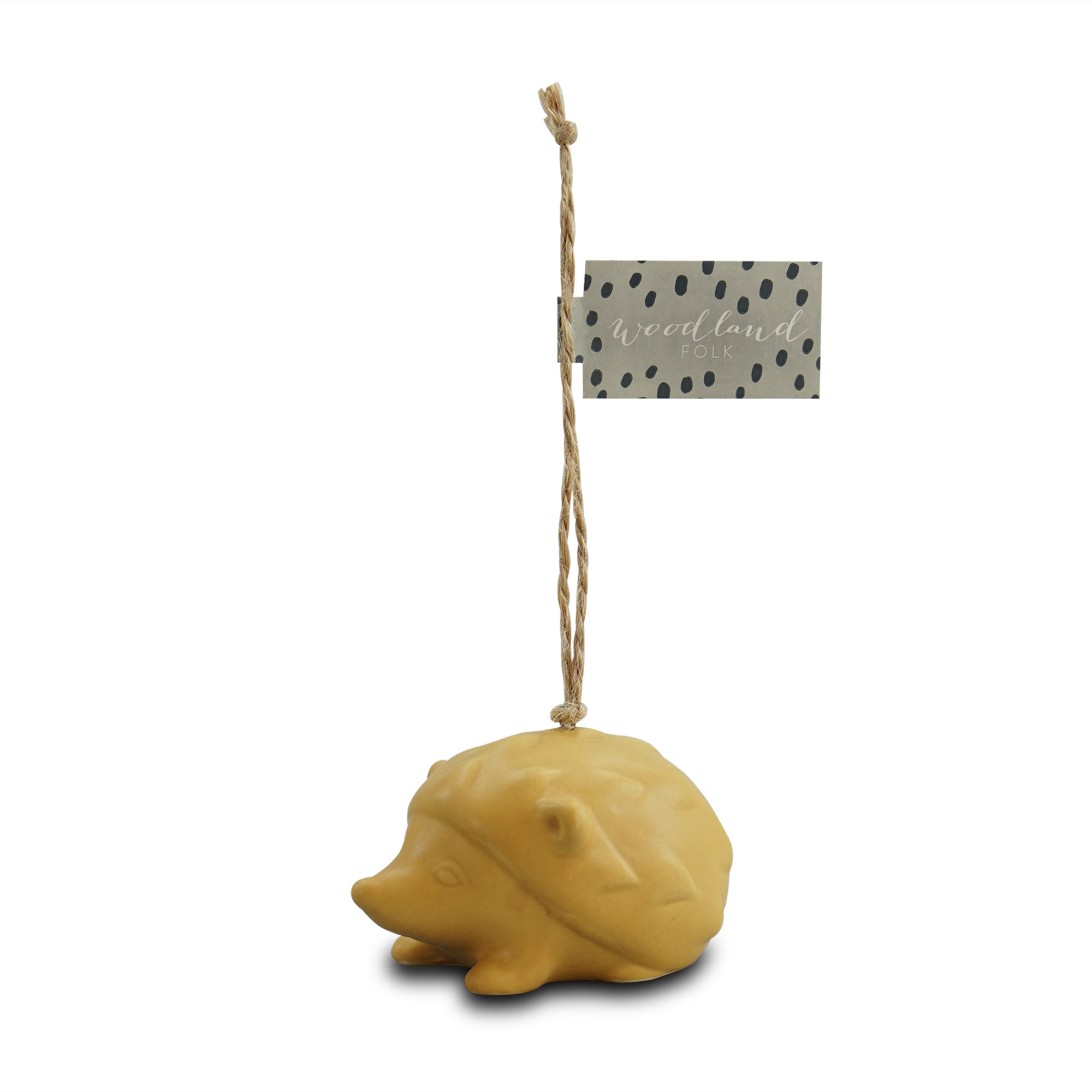 HMB Woodland Folk Yellow Hedgehog décoration à suspendre dolomite