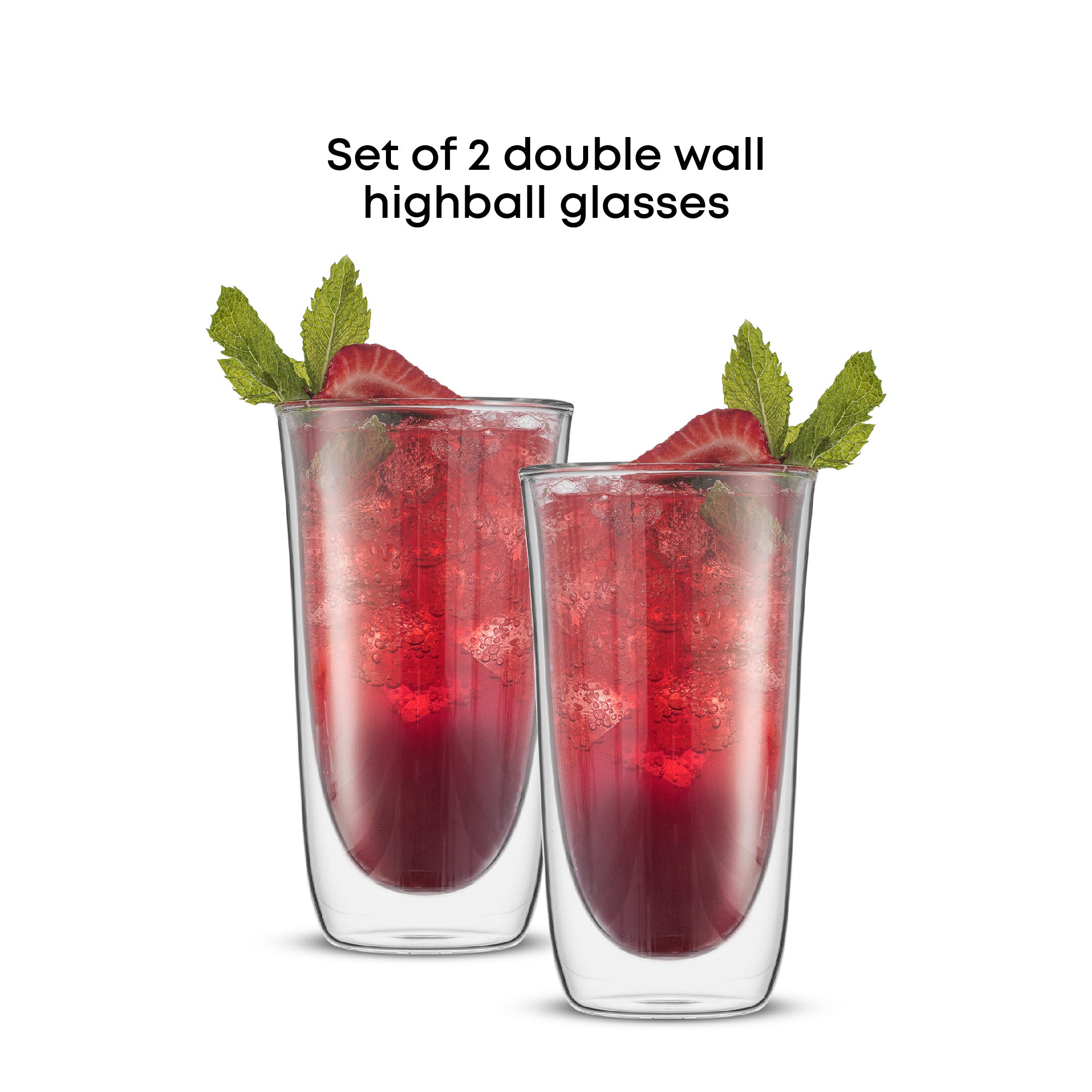 JoyJolt Spike verre highball double paroi lot de 2 43 cl
