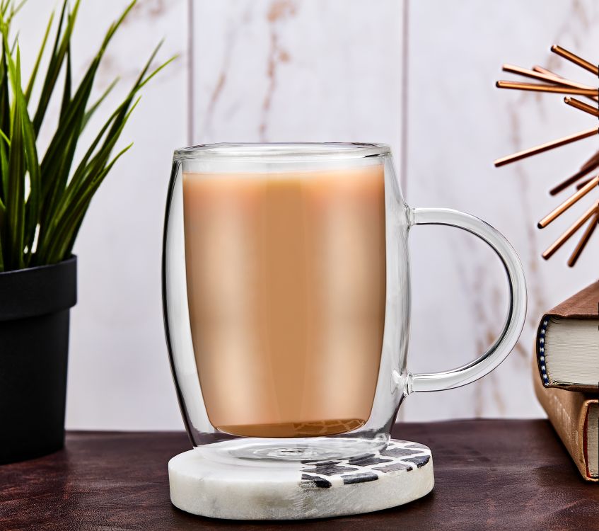JoyJolt Aroma mug café double paroi verre 40 cl lot 4