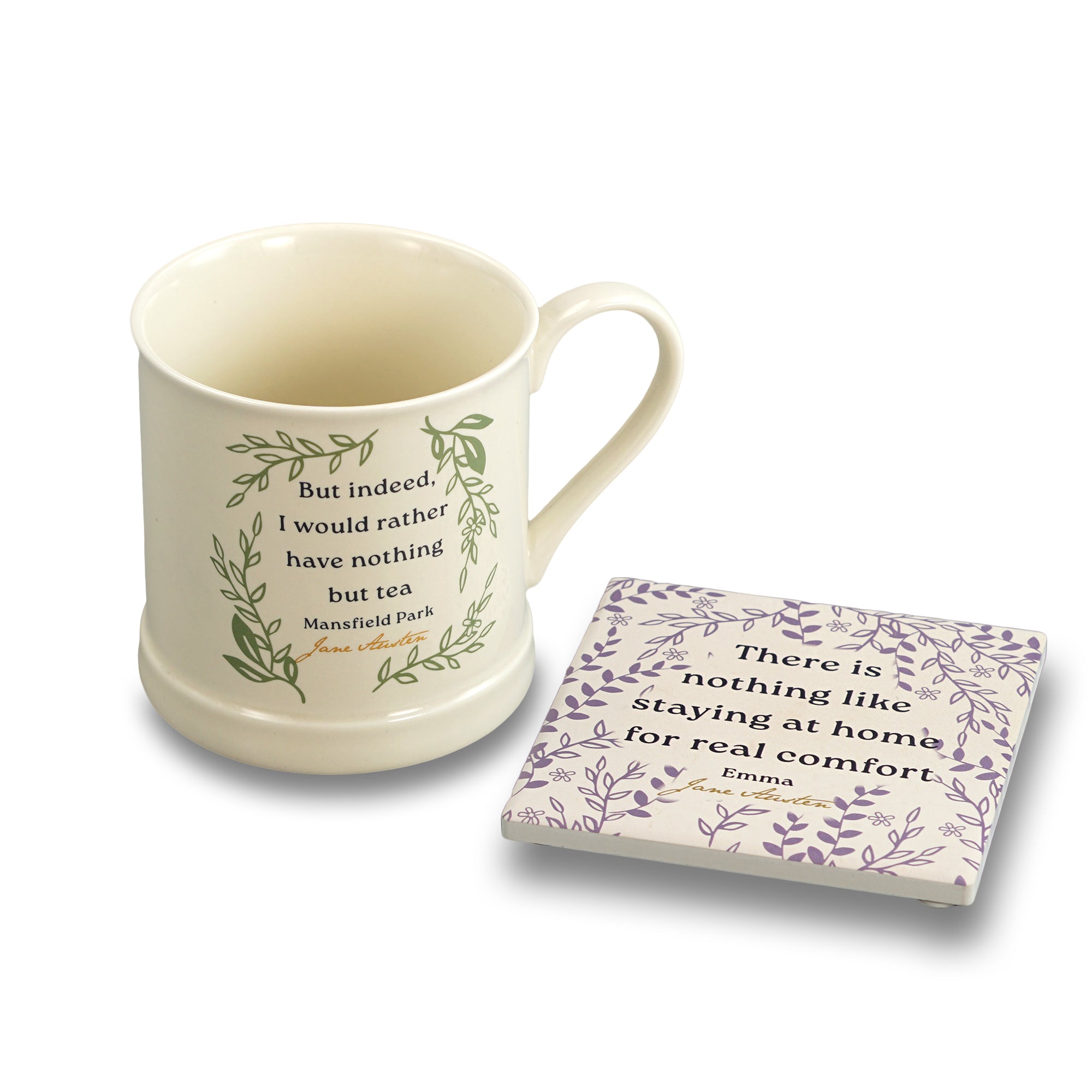 Jane Austen Emma CST1JA09 dessous de verre violet carré